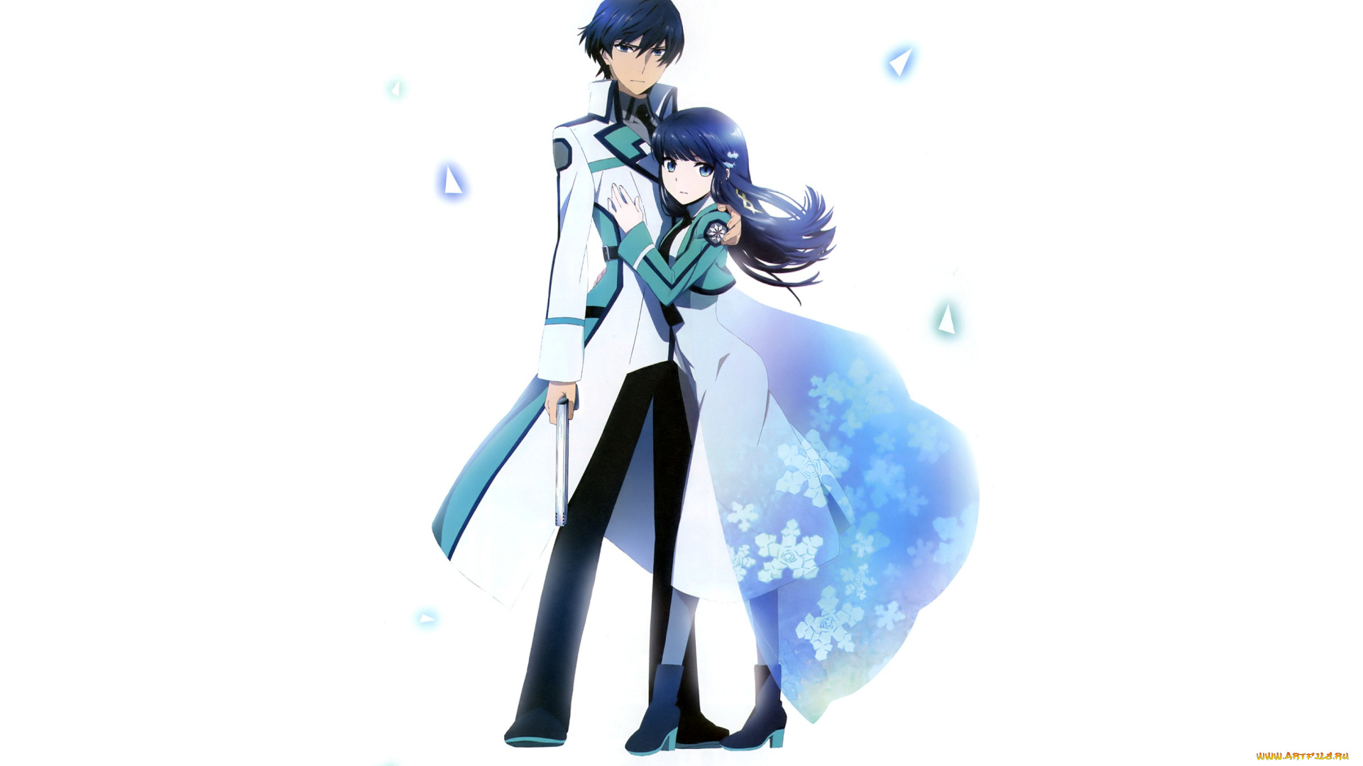 аниме, mahouka, koukou, no, rettousei, миюки, арт, тацуми, девушка, парень