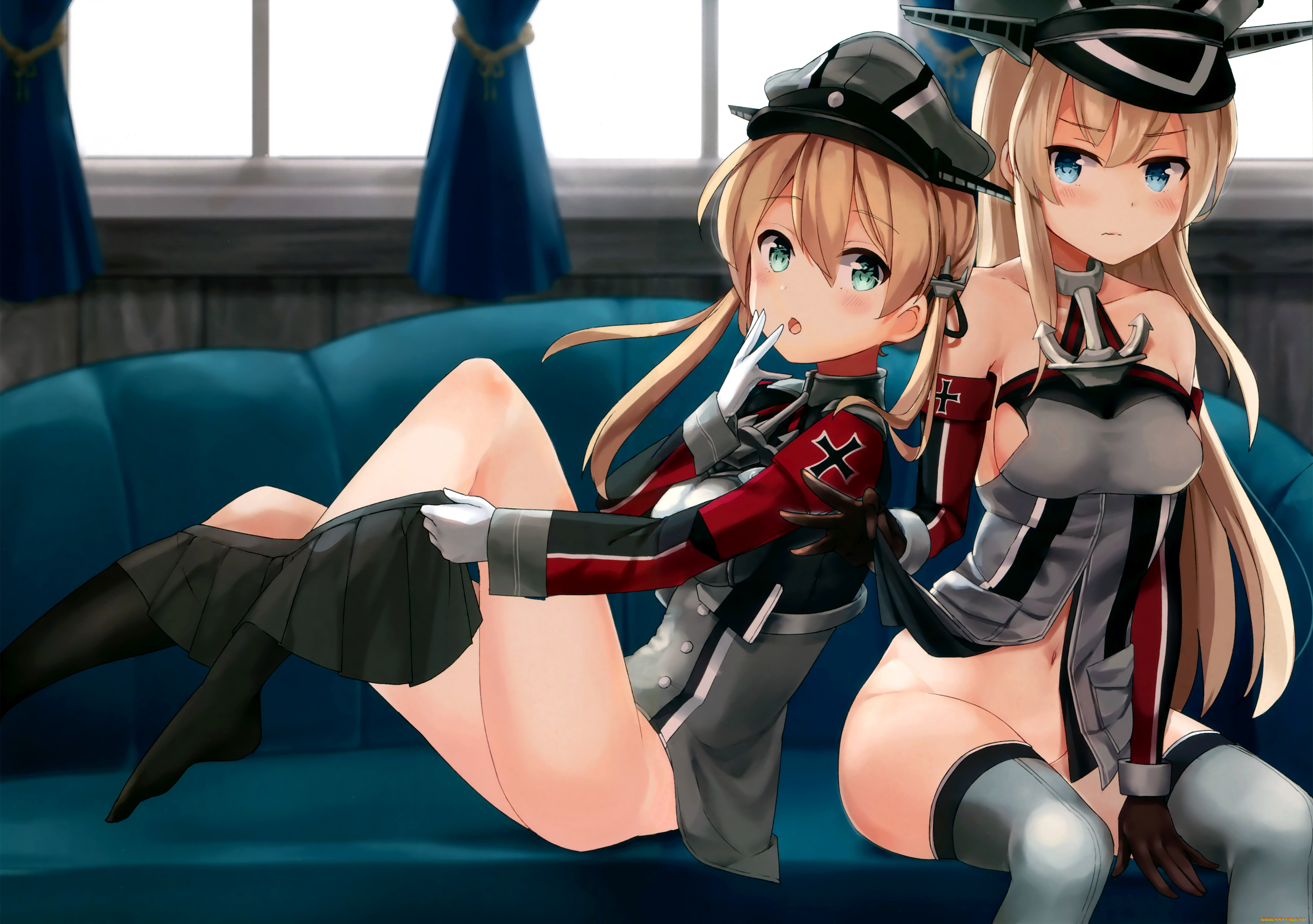 аниме, kantai, collection, фон, взгляд, девушки