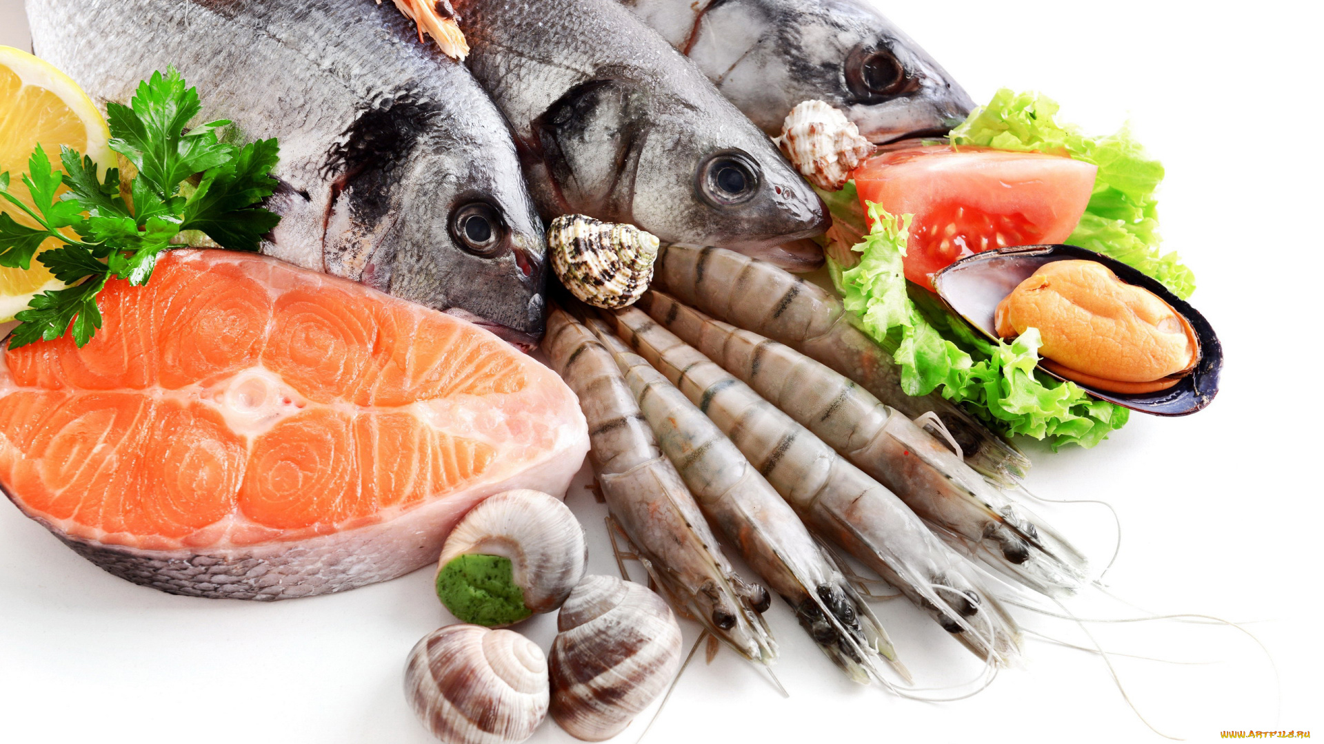 еда, рыба, , морепродукты, , суши, , роллы, улитки, зелень, креветки, мидии