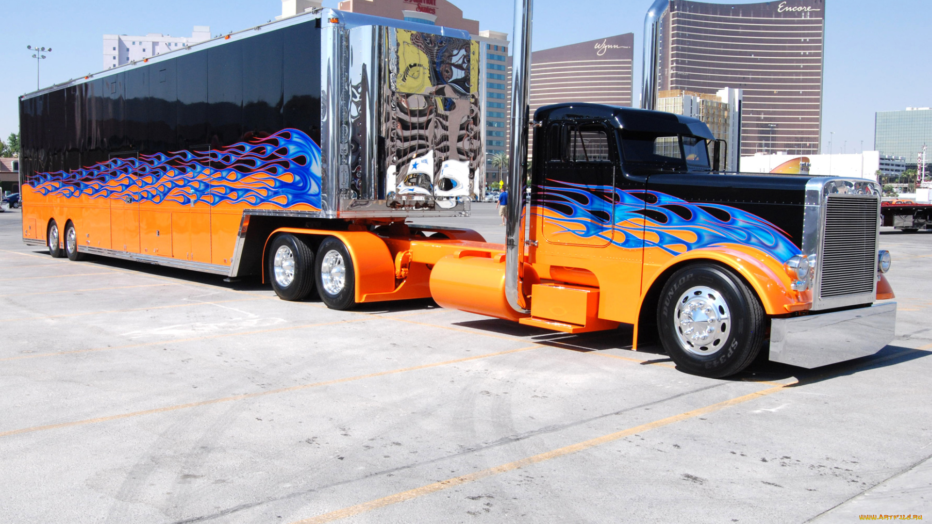 автомобили, peterbilt, orange, black