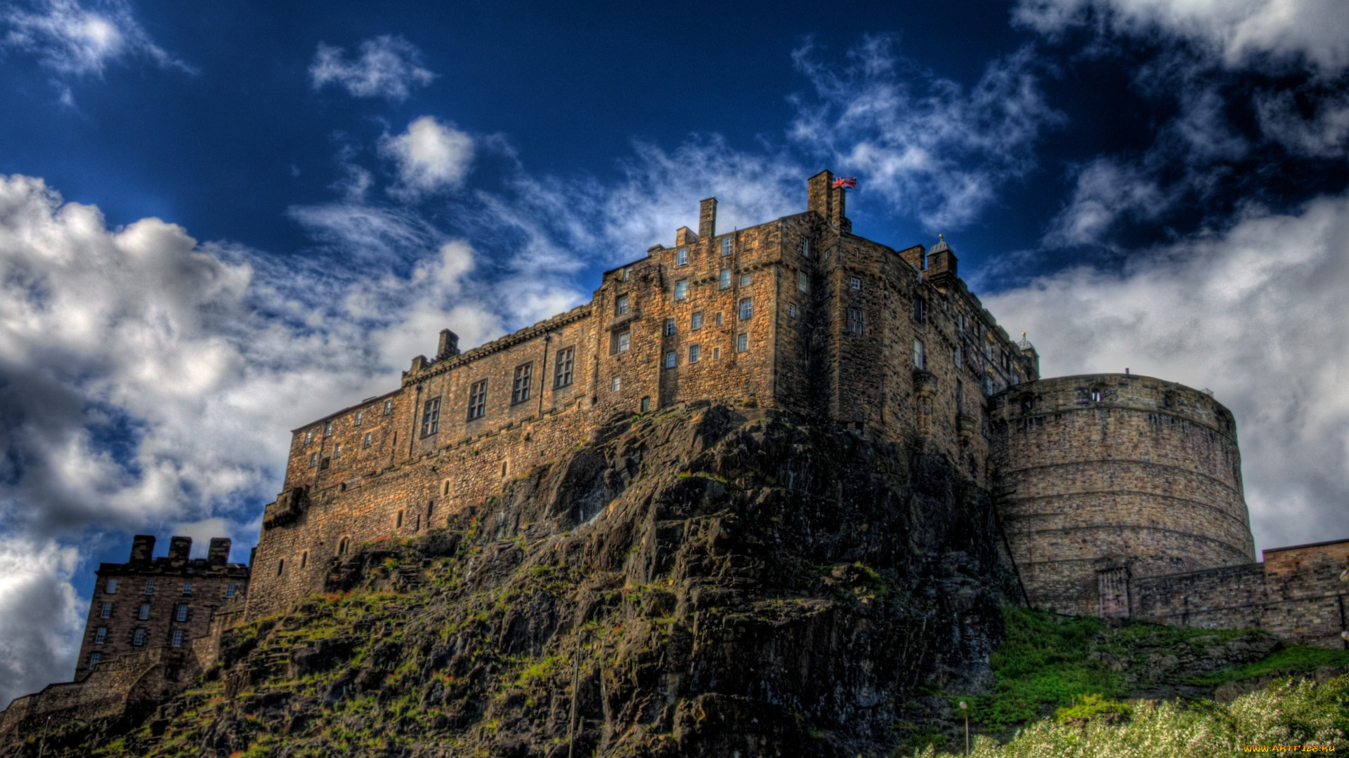 edinburgh, castle, города, эдинбург, , шотландия, холм, замок, стены, башни
