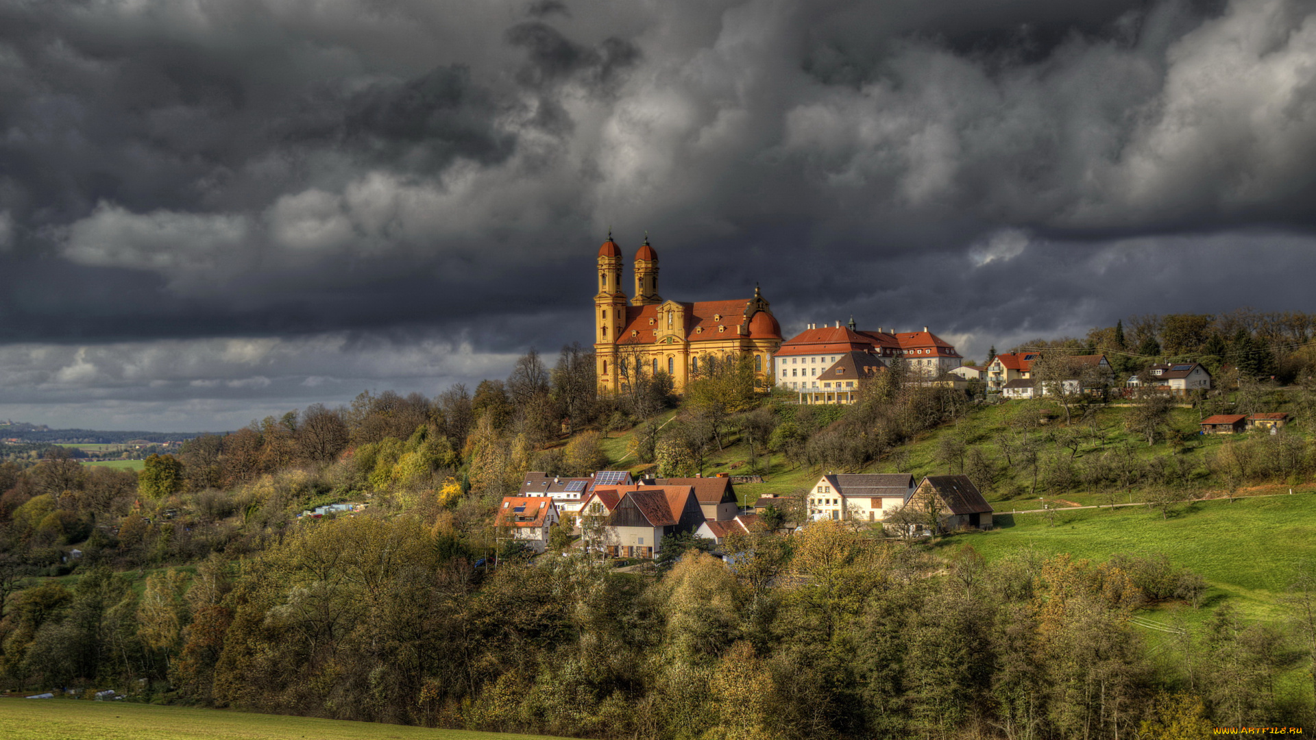 ellwangen, германия, города, -, пейзажи, пейзаж, дома, ellwangen, германия