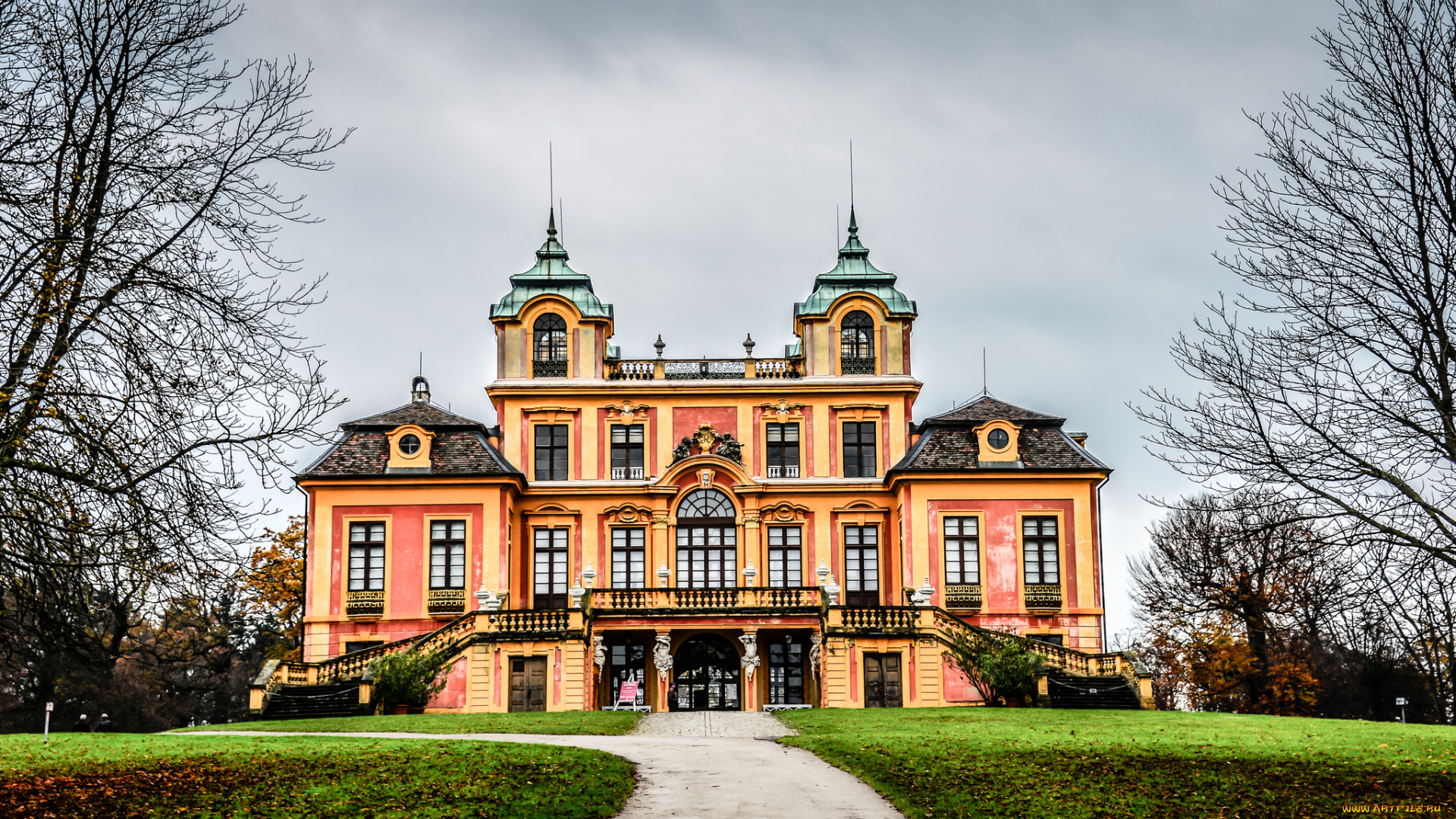 ludwigsburg, favorite, palace, , ludwigsburg, , germany, города, -, дворцы, , замки, , крепости, особняк, дорожка, парк