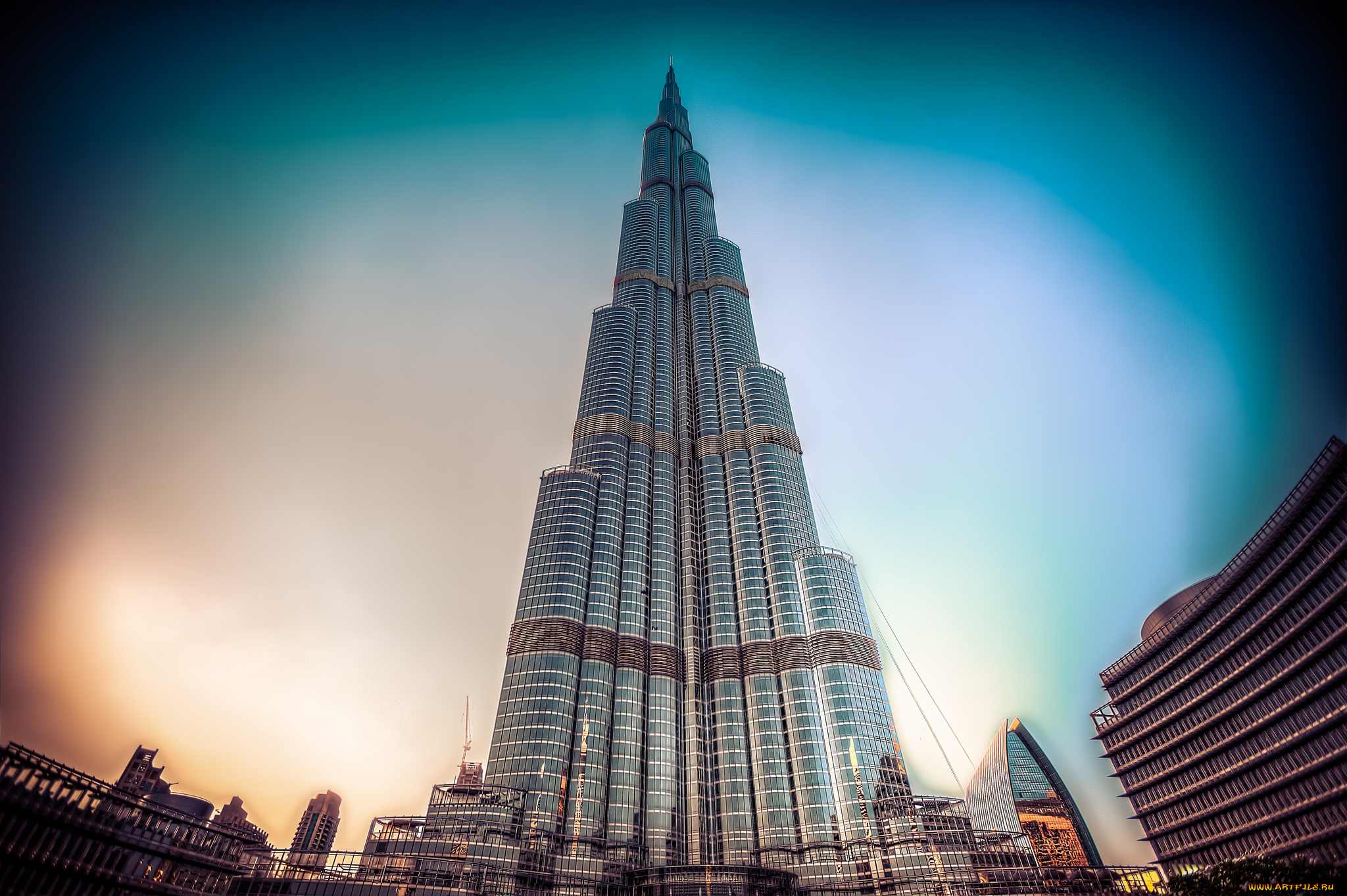 wide, capture, of, burj, khalifa, in, dubai, города, дубаи, , оаэ, башня, небоскреб