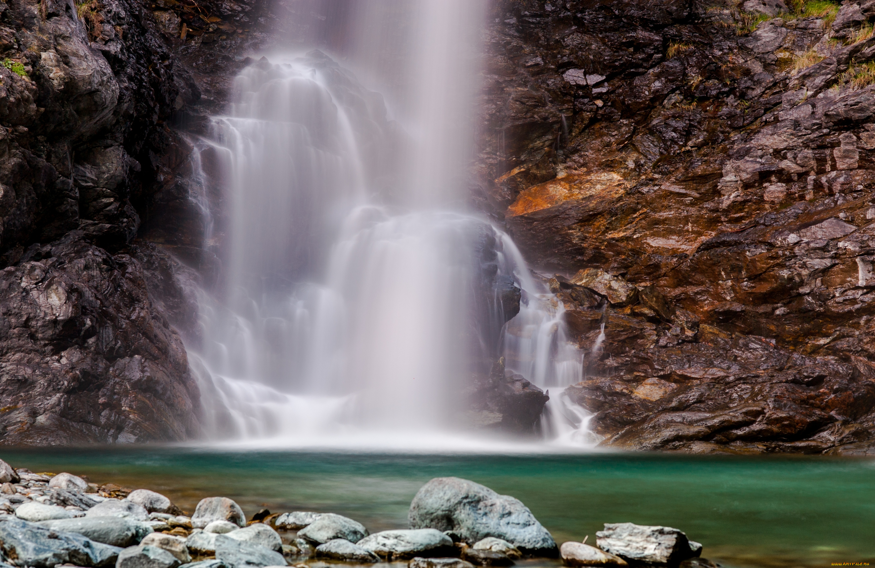 природа, водопады, поток, вода