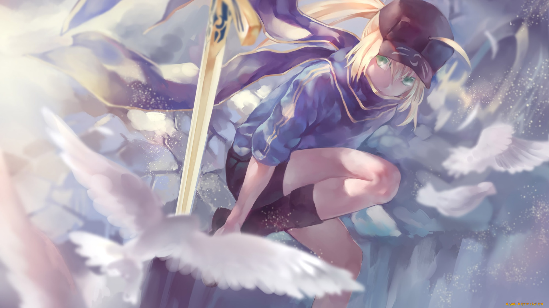 аниме, fate, stay, night, saber