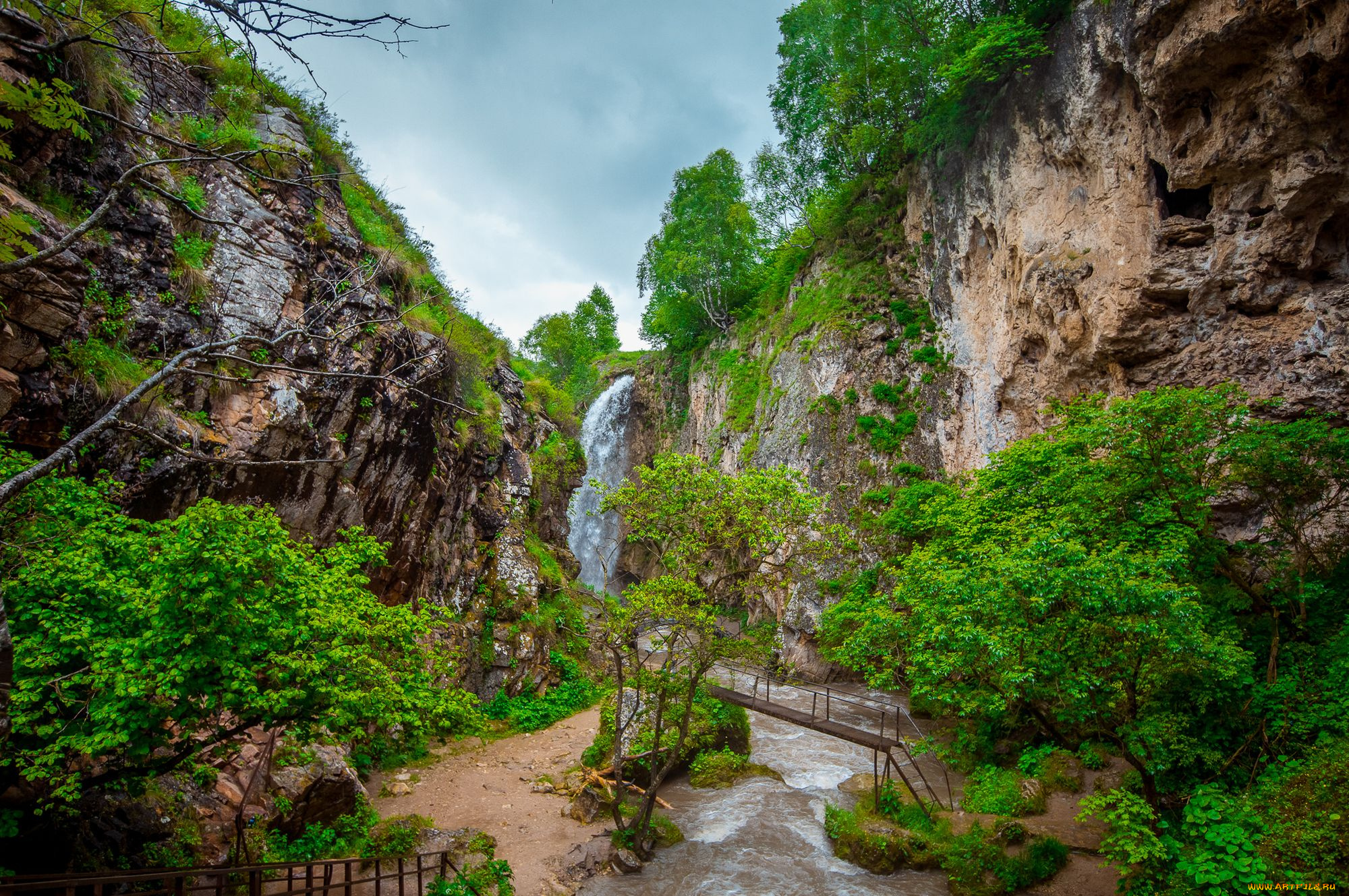 водопад, природа, водопады, кавказ, карачаево-Черкесия