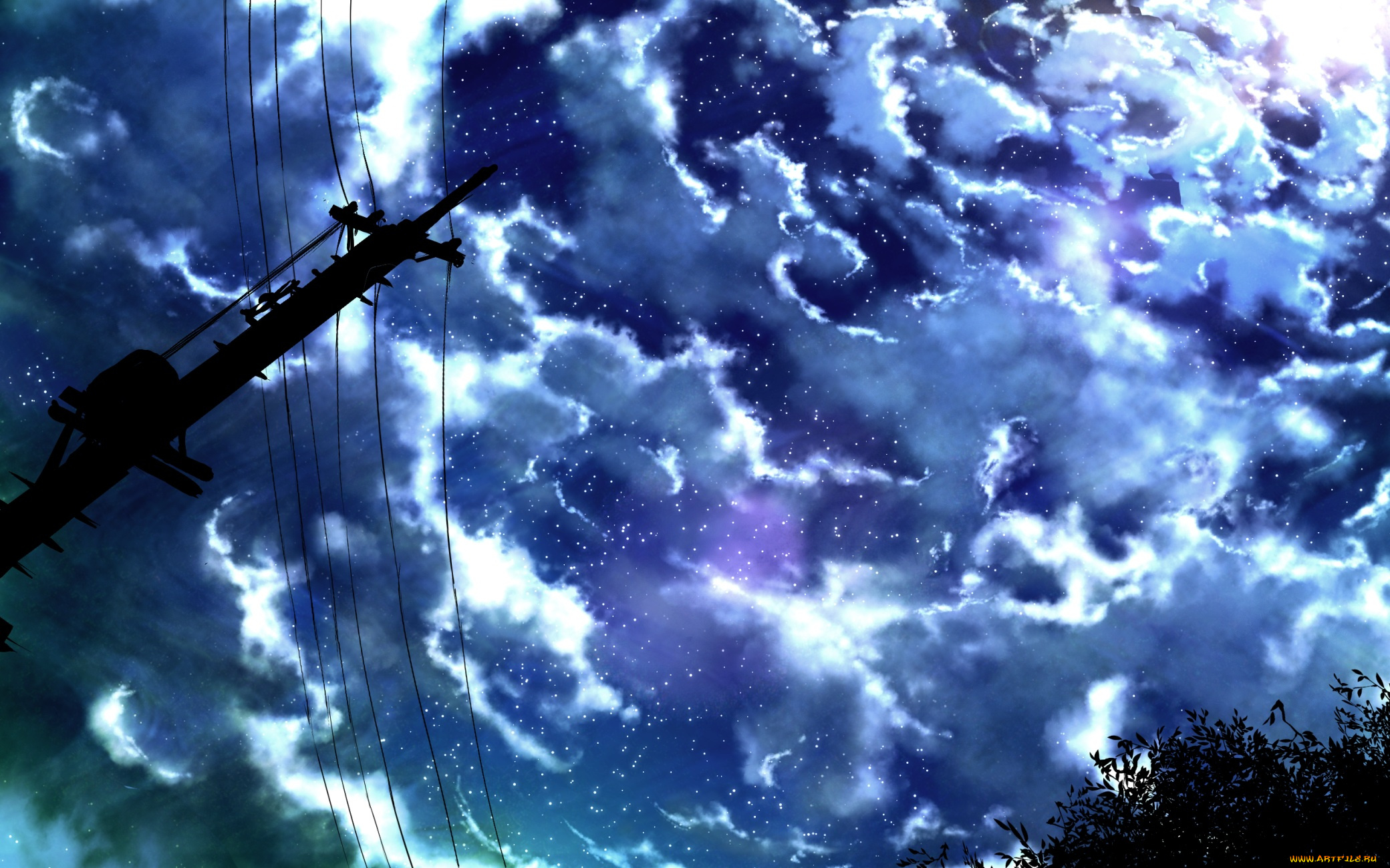 аниме, unknown, , другое, облака, небо