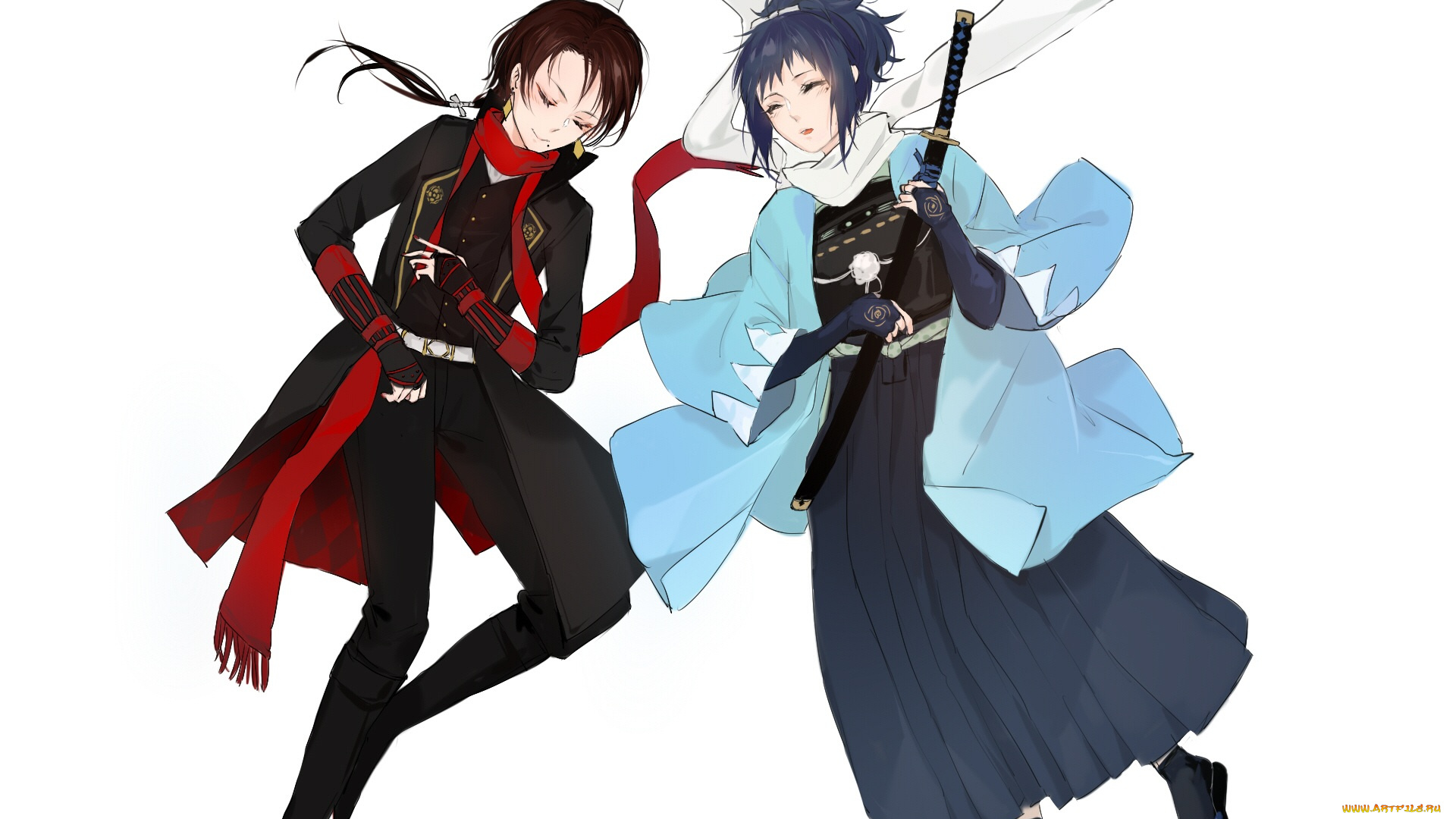 аниме, touken, ranbu, танец, мечей