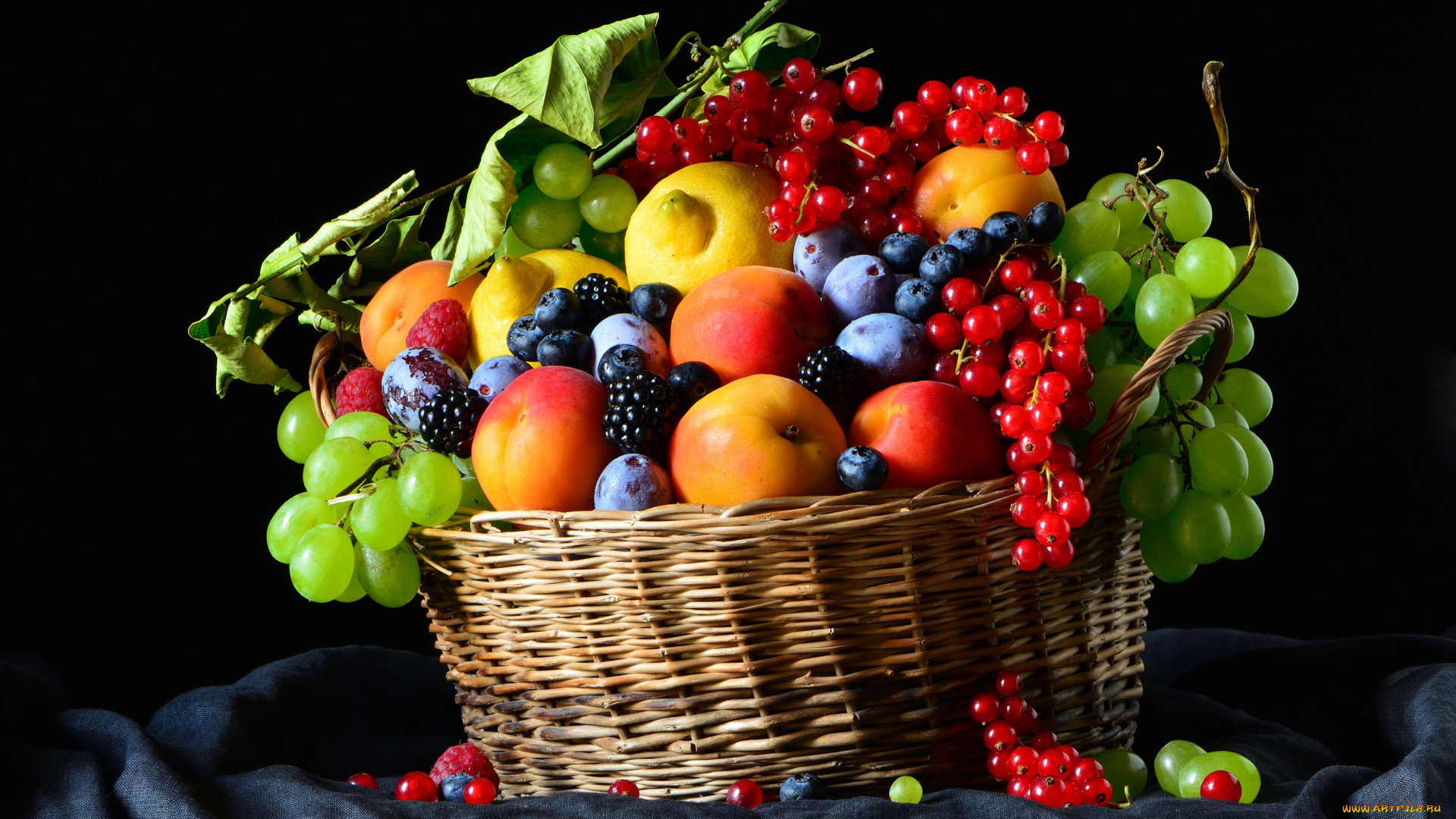 еда, фрукты, , ягоды, сливы, персики, виноград, смородина, ежевика