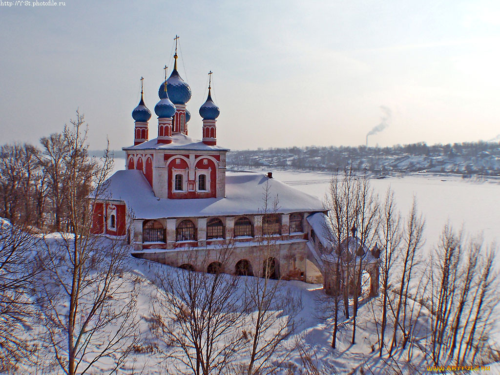 тутаев, зима, казанская, церковь, города, православные, церкви, монастыри