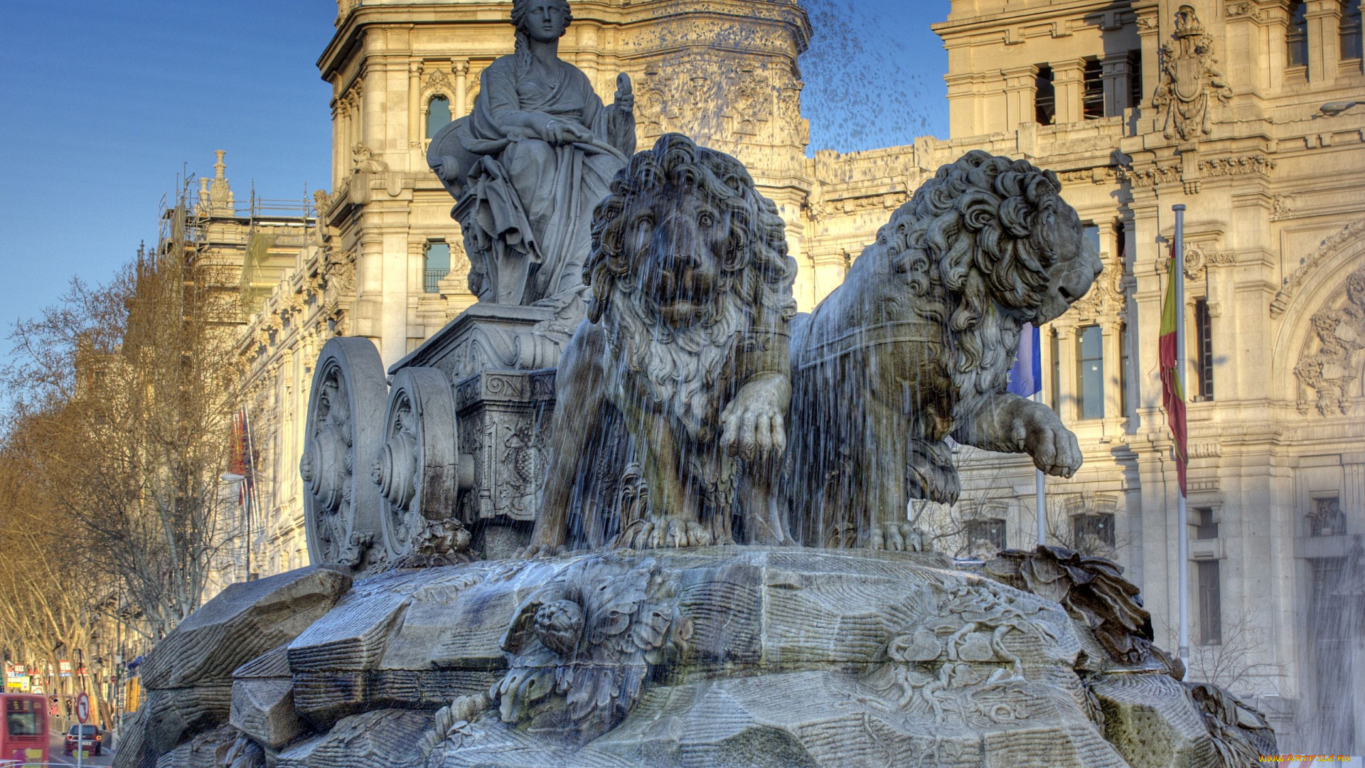 fuente, de, cibeles, la, madrid, spain, города, мадрид, испания