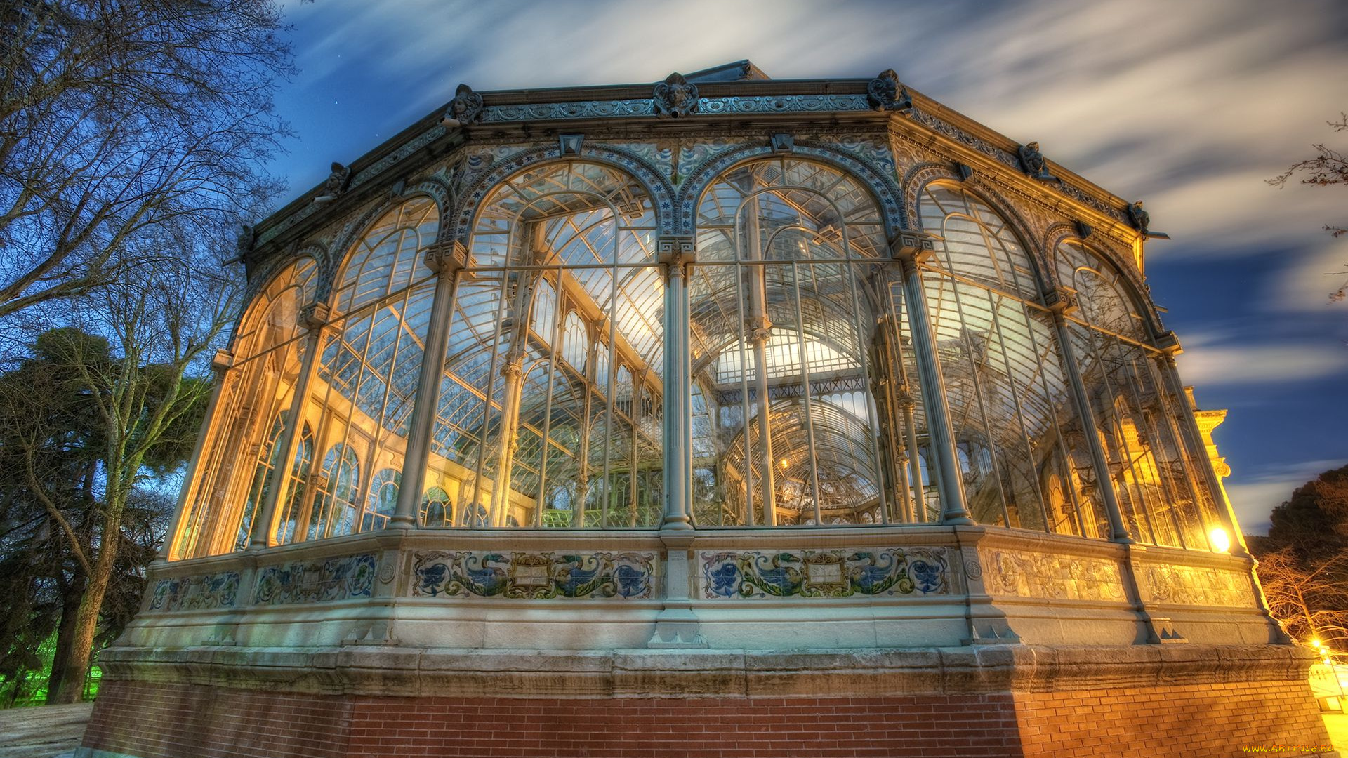 palacio, de, cristal, parque, del, retiro, madrid, города, мадрид, испания