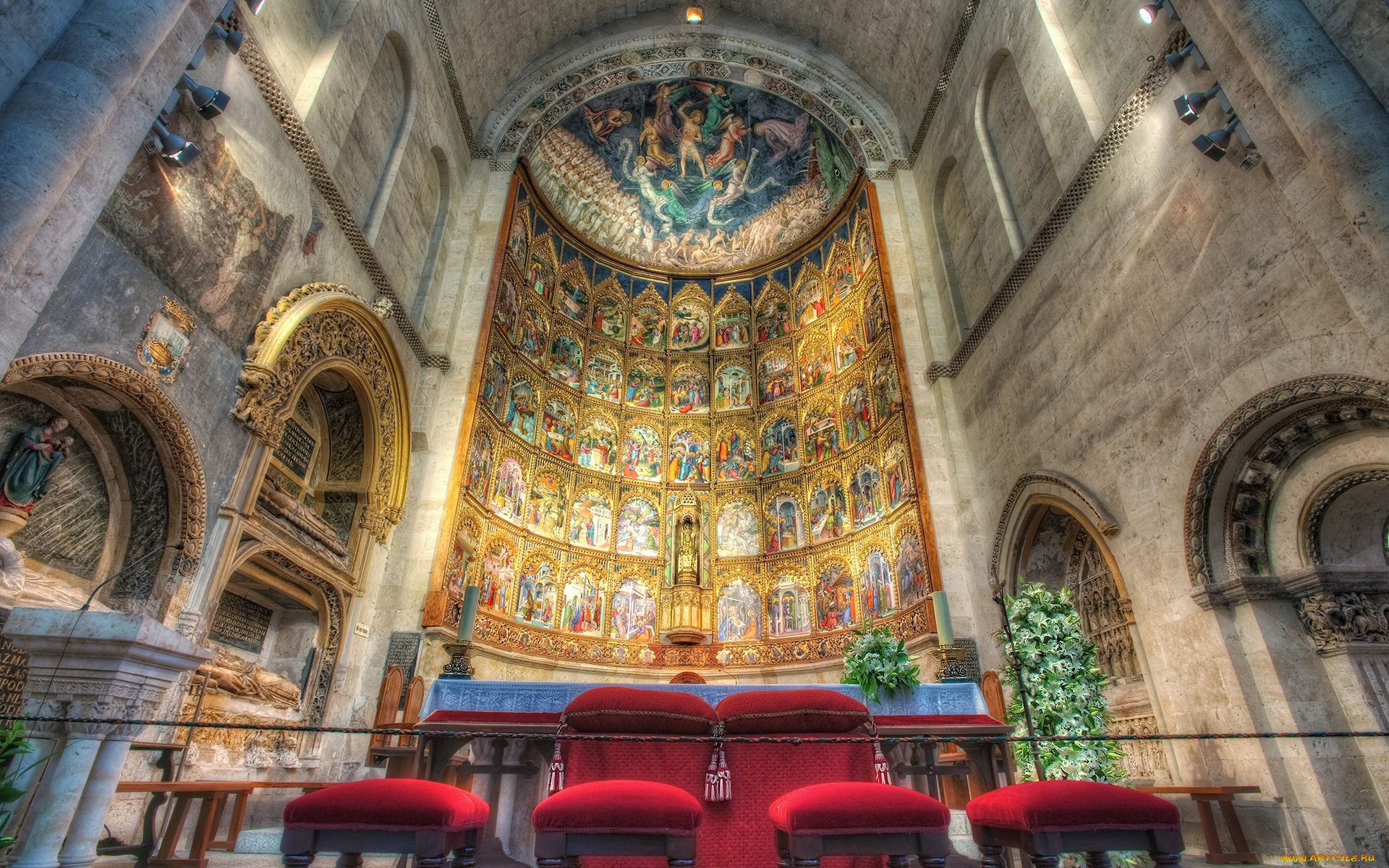 retablo, catedral, vieja, salamanca, spain, интерьер, убранство, роспись, храма