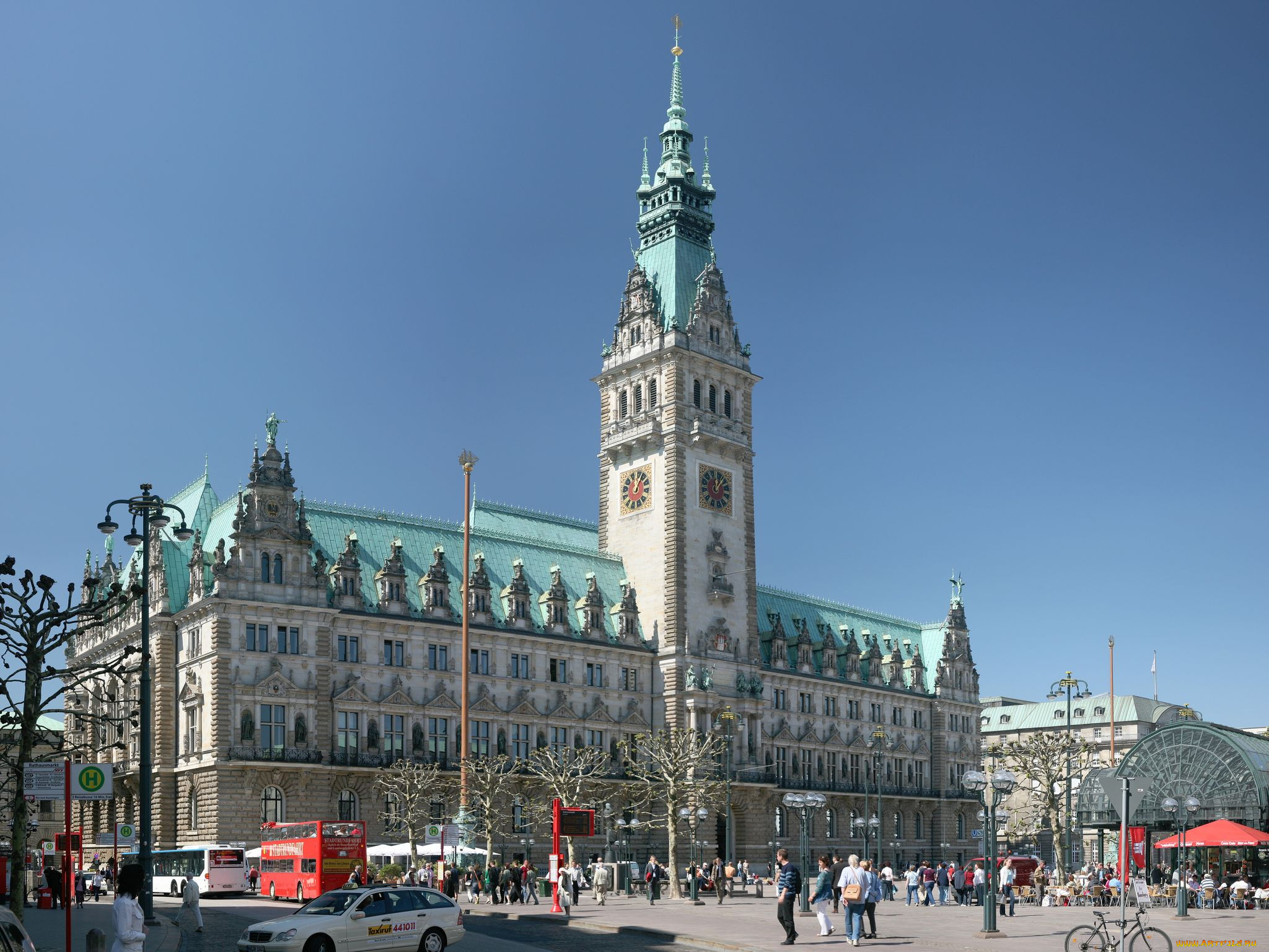 hamburg, cityhall, germany, города, здания, дома