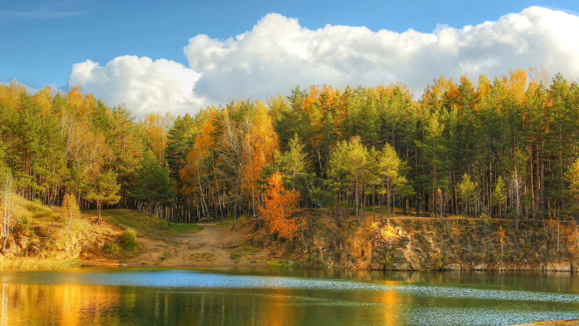 природа, реки, озера, вода, осень