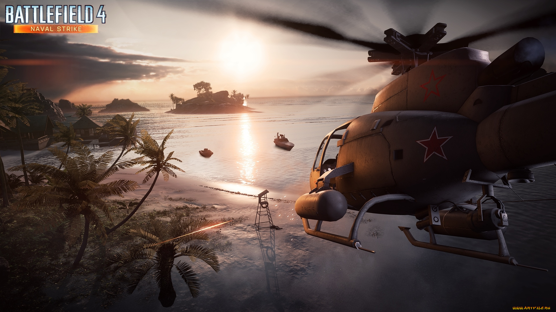 видео, игры, battlefield, 4, море, вертолет