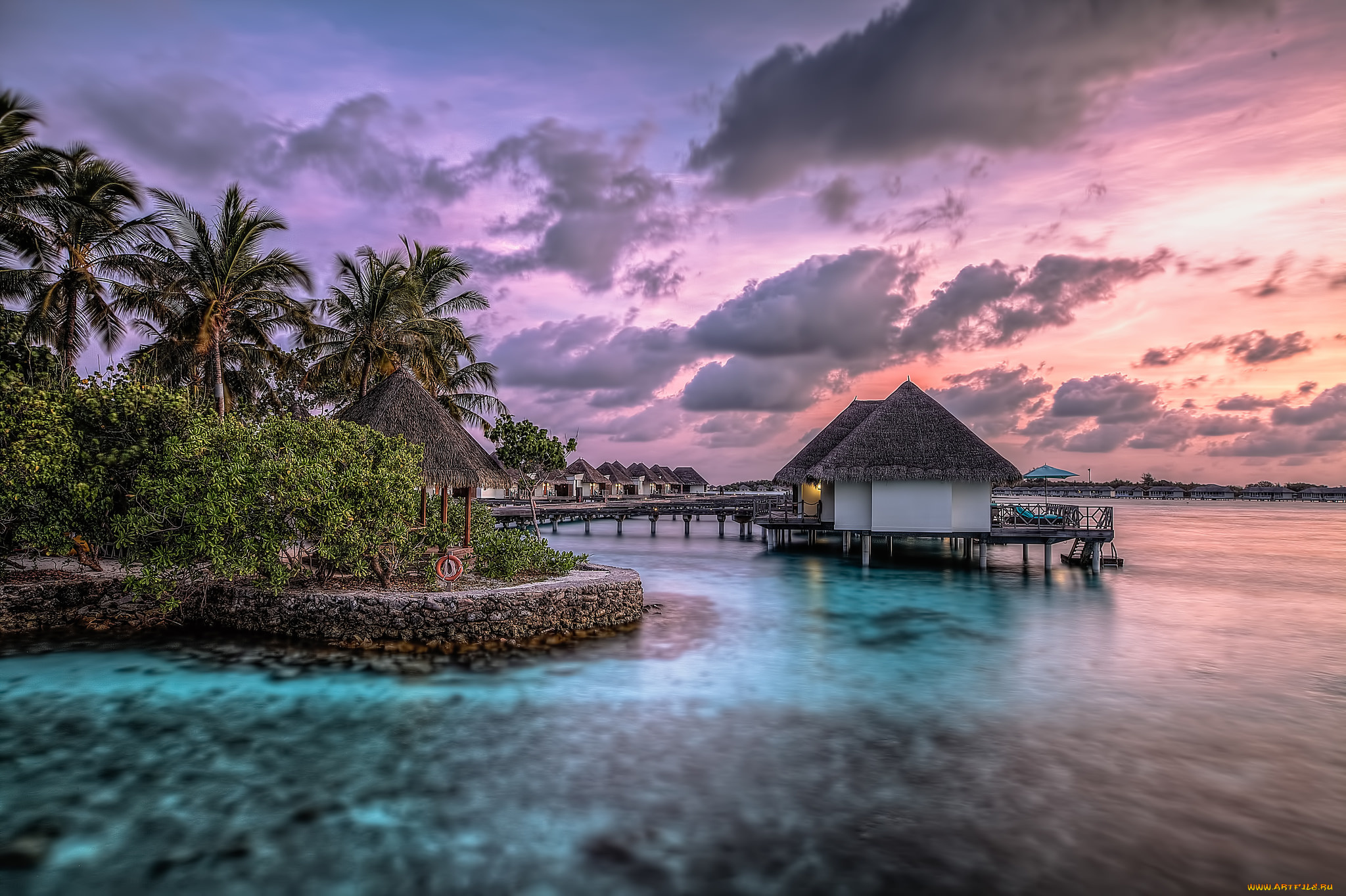 maldives, природа, тропики, океан, острова, бунгало, курорт