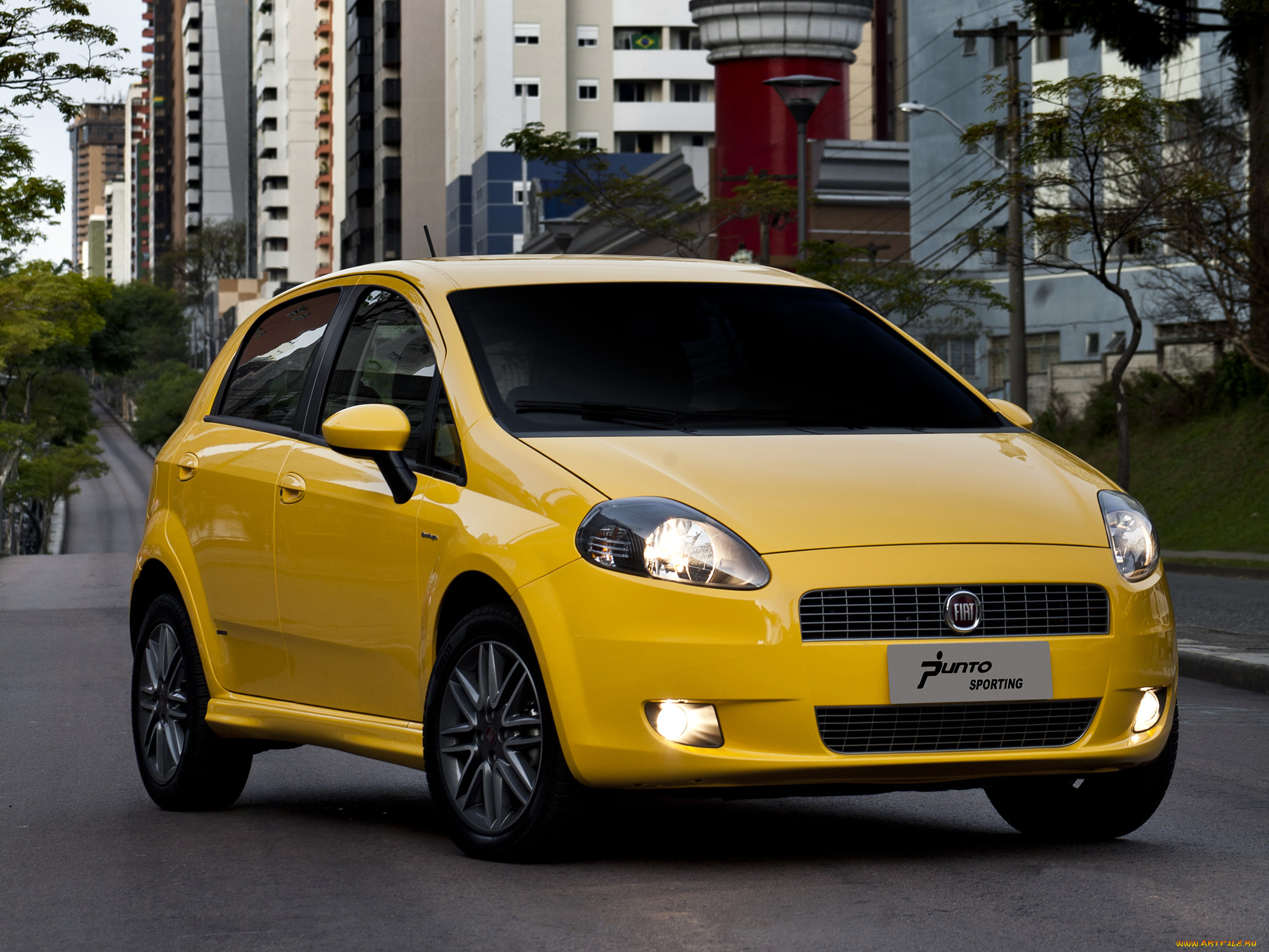 автомобили, fiat, sporting, punto, 310, желтый, br-spec