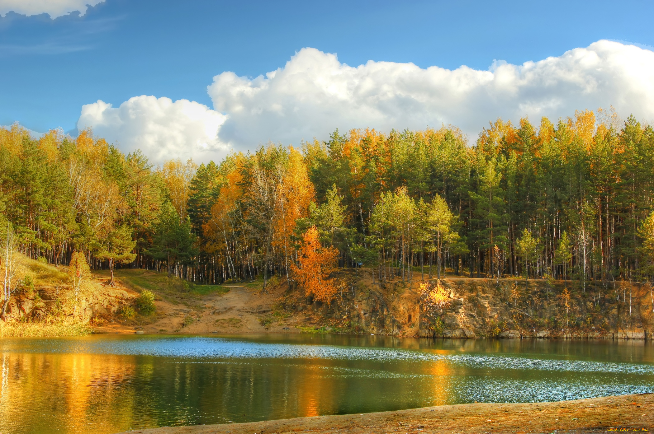 природа, реки, озера, вода, осень