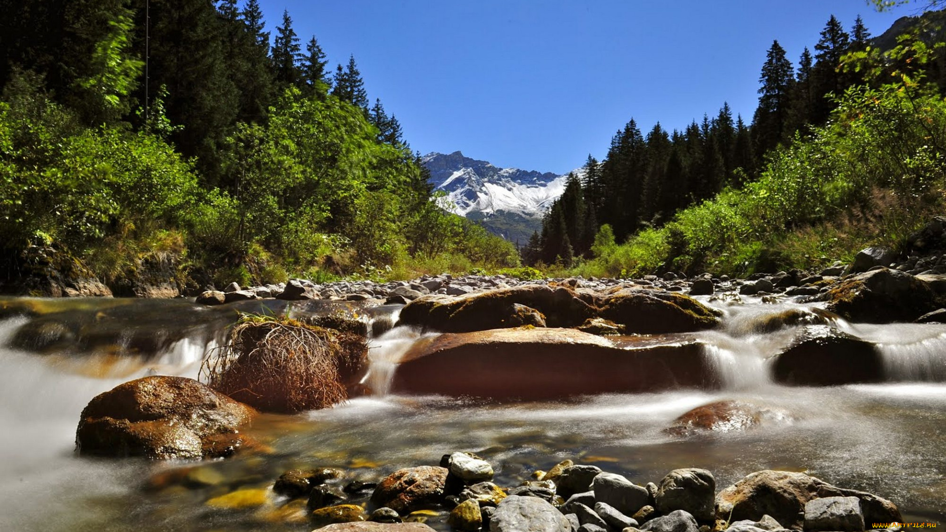 природа, реки, озера, горы, река, водопад, швейцария