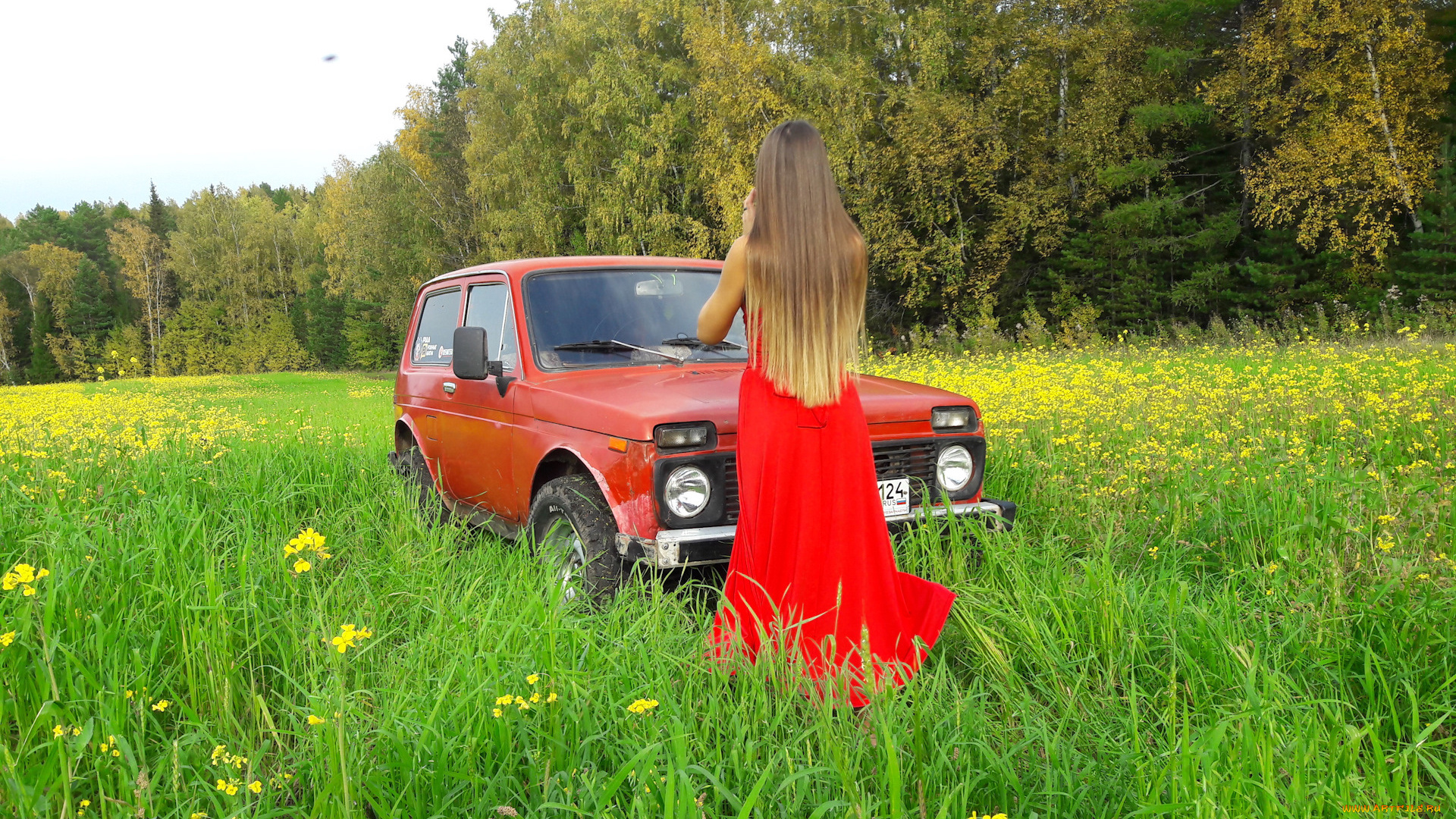 автомобили, -авто, с, девушками, lada, 4x4, нива, красавица, лето