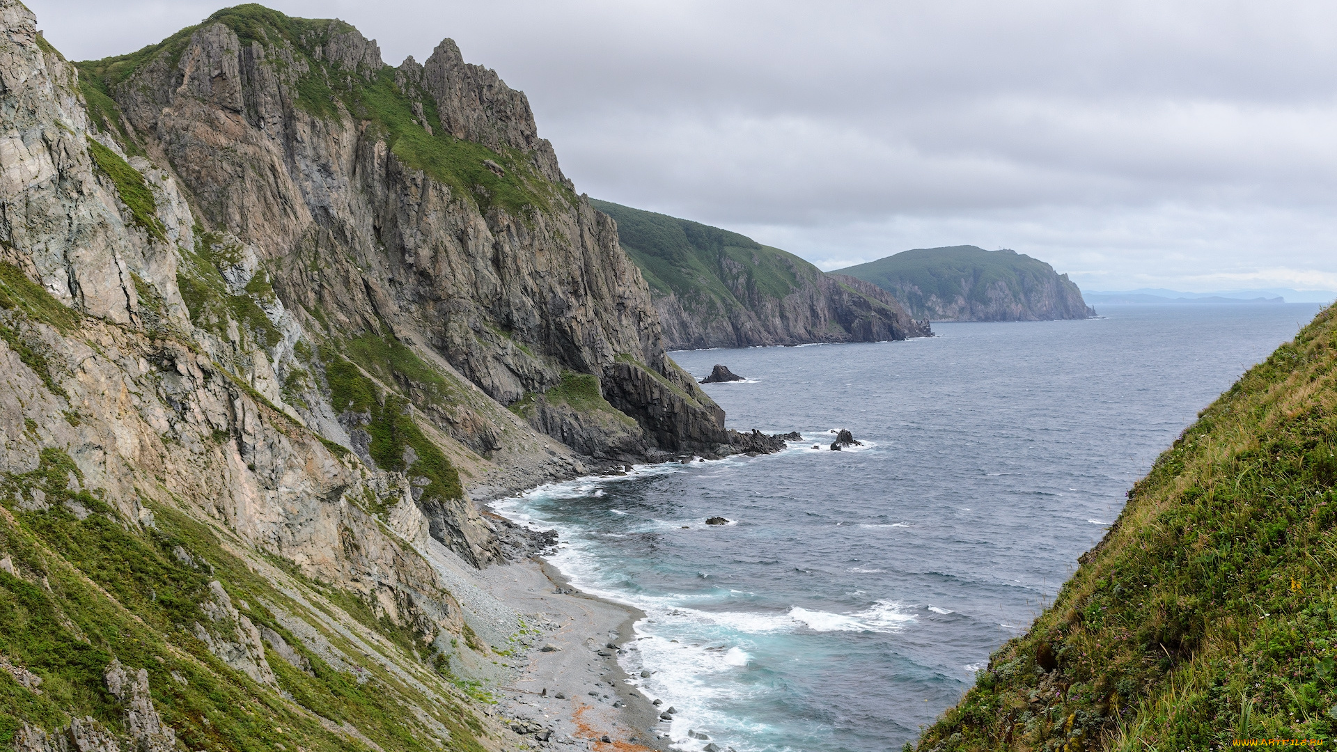 приморье, природа, побережье, россия, море, берег, скалы