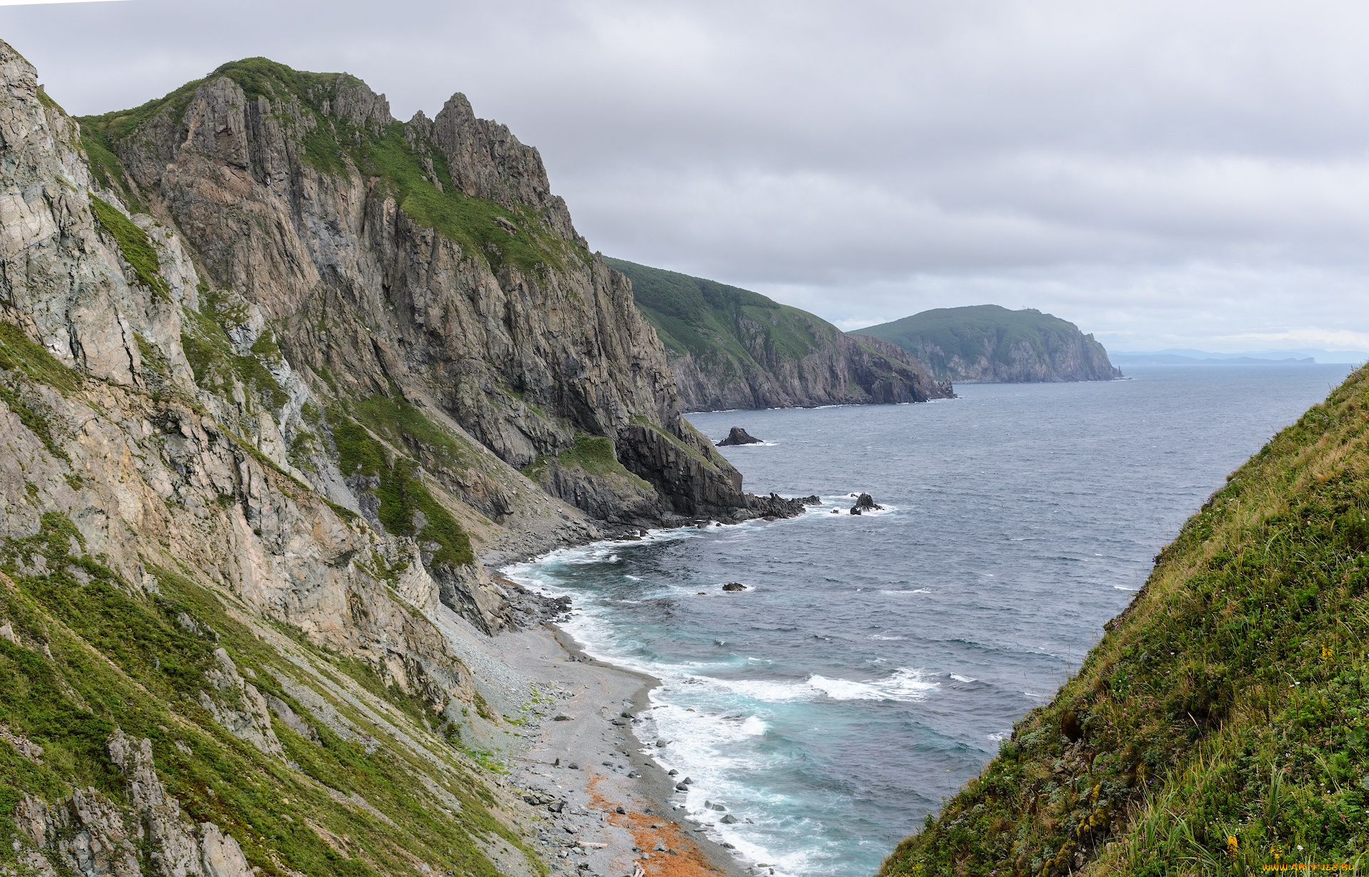 приморье, природа, побережье, россия, море, берег, скалы