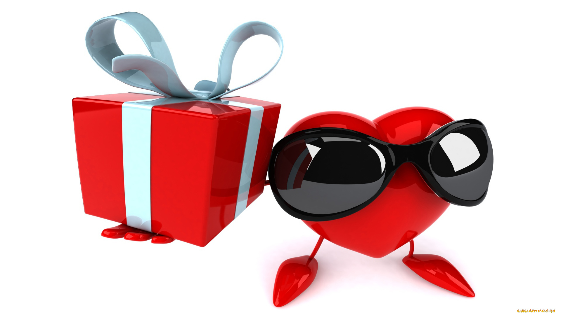 3д, графика, романтика, , romantics, коробка, подарок, сердечко, очки