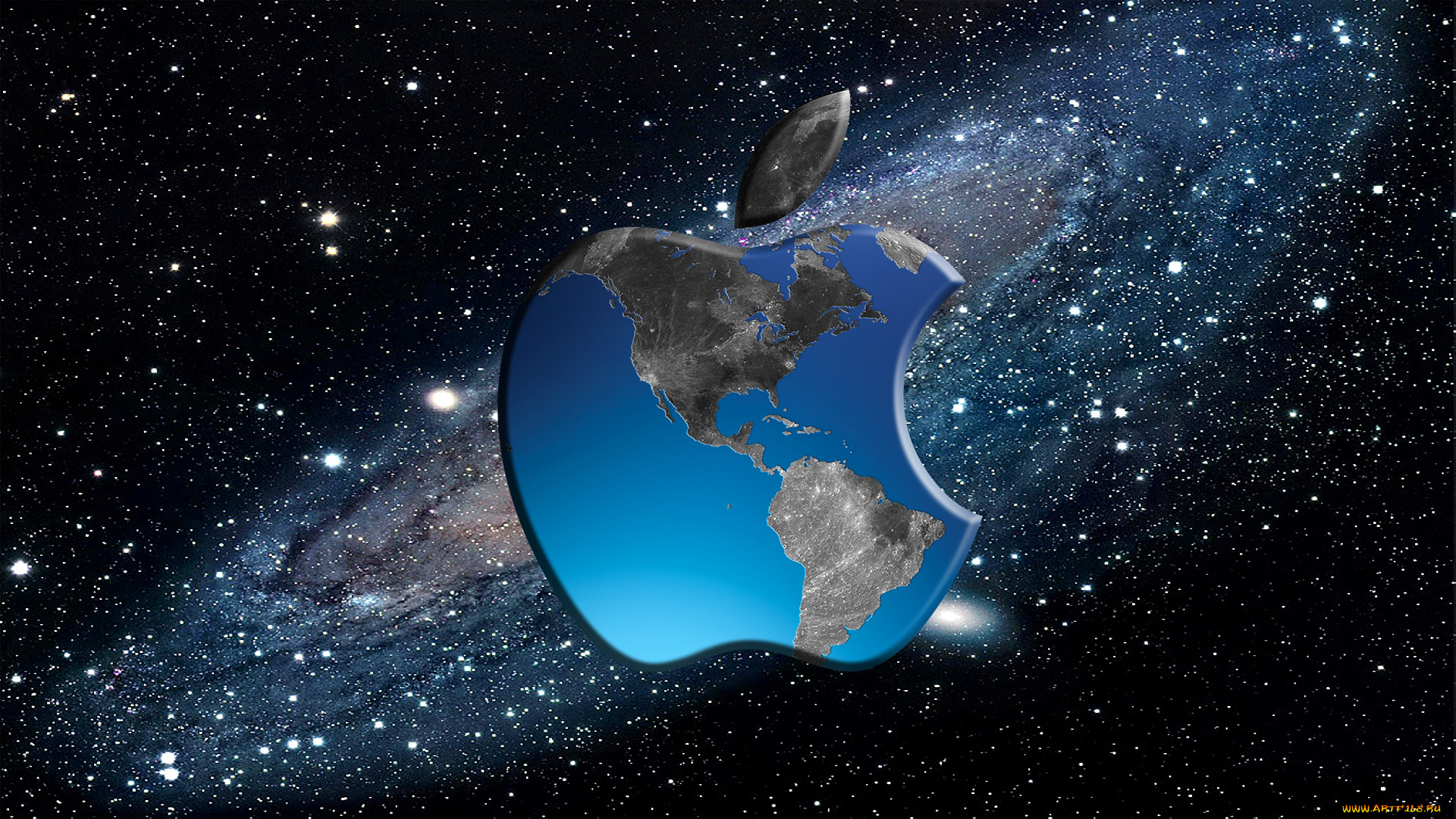 компьютеры, apple, mac, яблоко, космос, земля