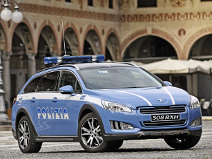 обоя автомобили, полиция, 2014г, синий, polizia, rxh, 508, peugeot
