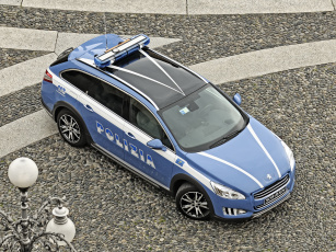 обоя автомобили, полиция, rxh, polizia, 2014г, синий, 508, peugeot