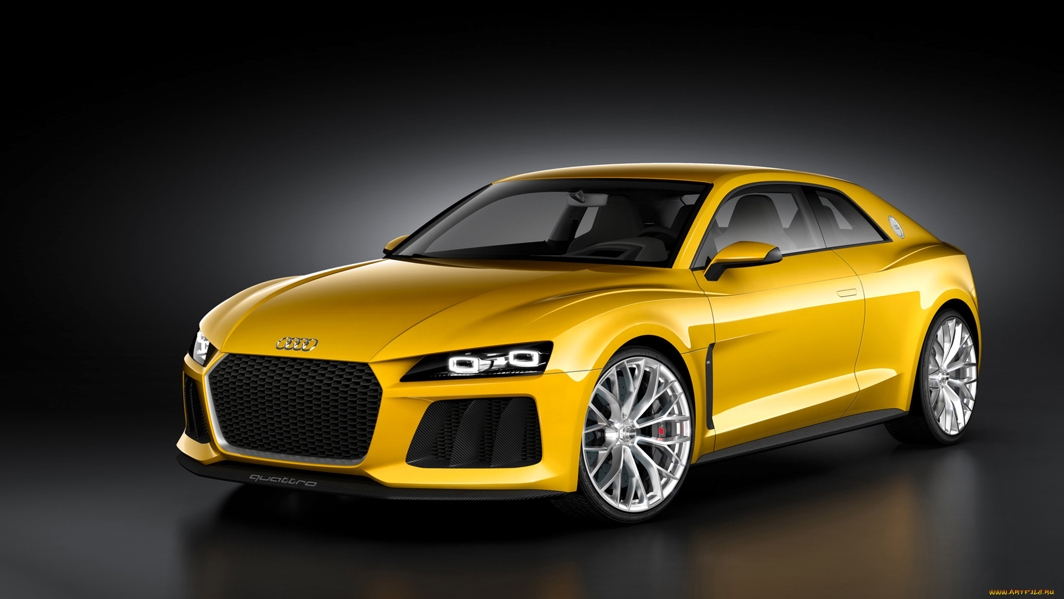 audi, sport, quattro, concept, 2013, автомобили, audi, quattro, 2013, sport, жёлтая, concept