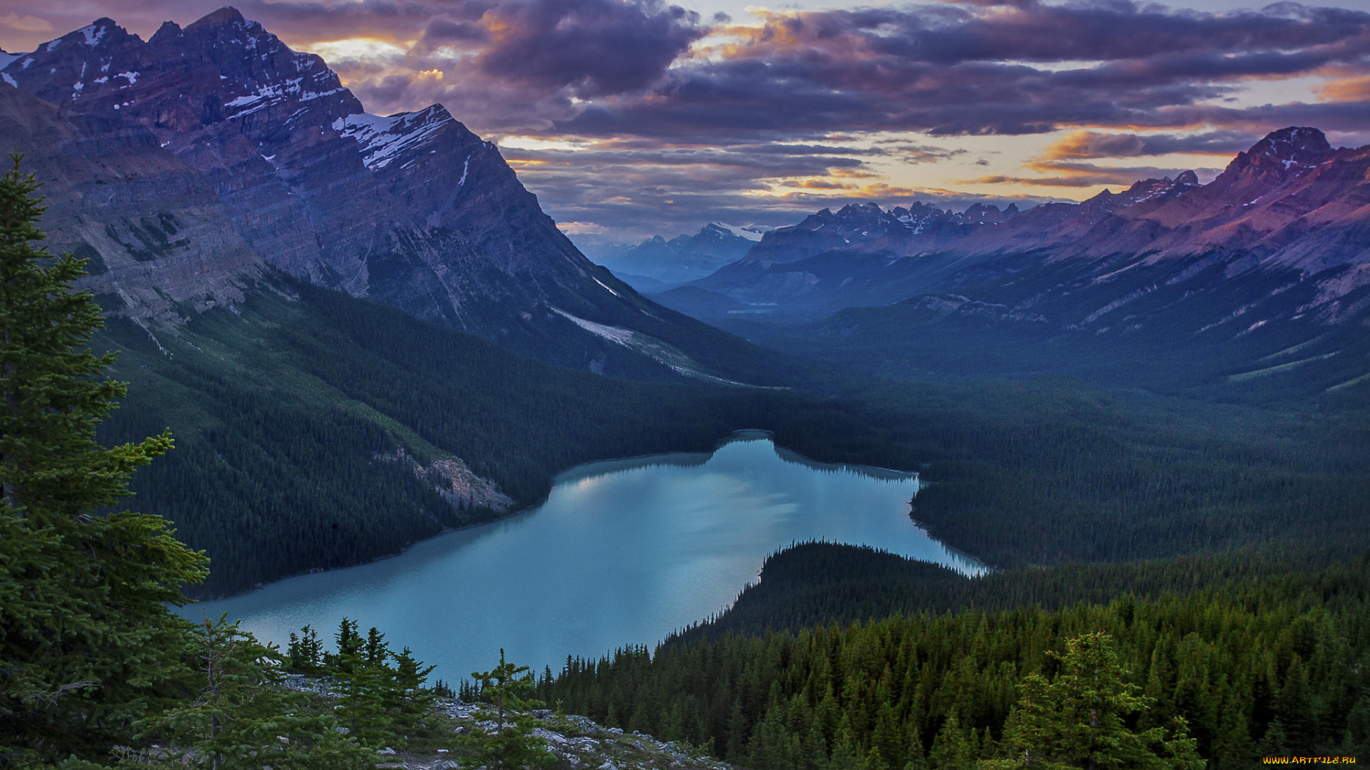 природа, горы, национальный, парк, банф, канада, peyto, lake, озеро, пейто