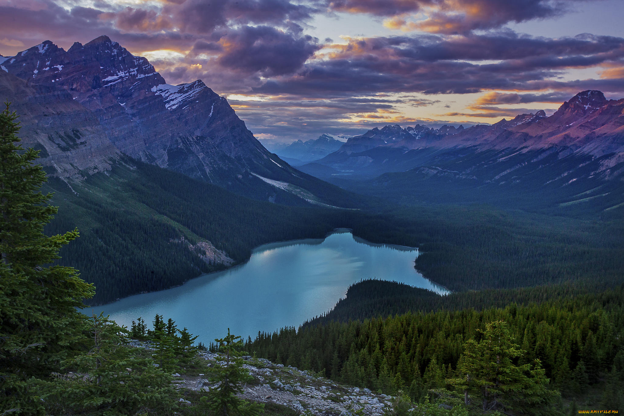 природа, горы, национальный, парк, банф, канада, peyto, lake, озеро, пейто