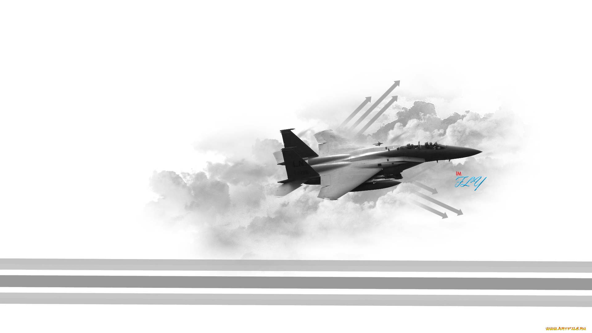 авиация, 3д, рисованые, graphic, истребитель, облака