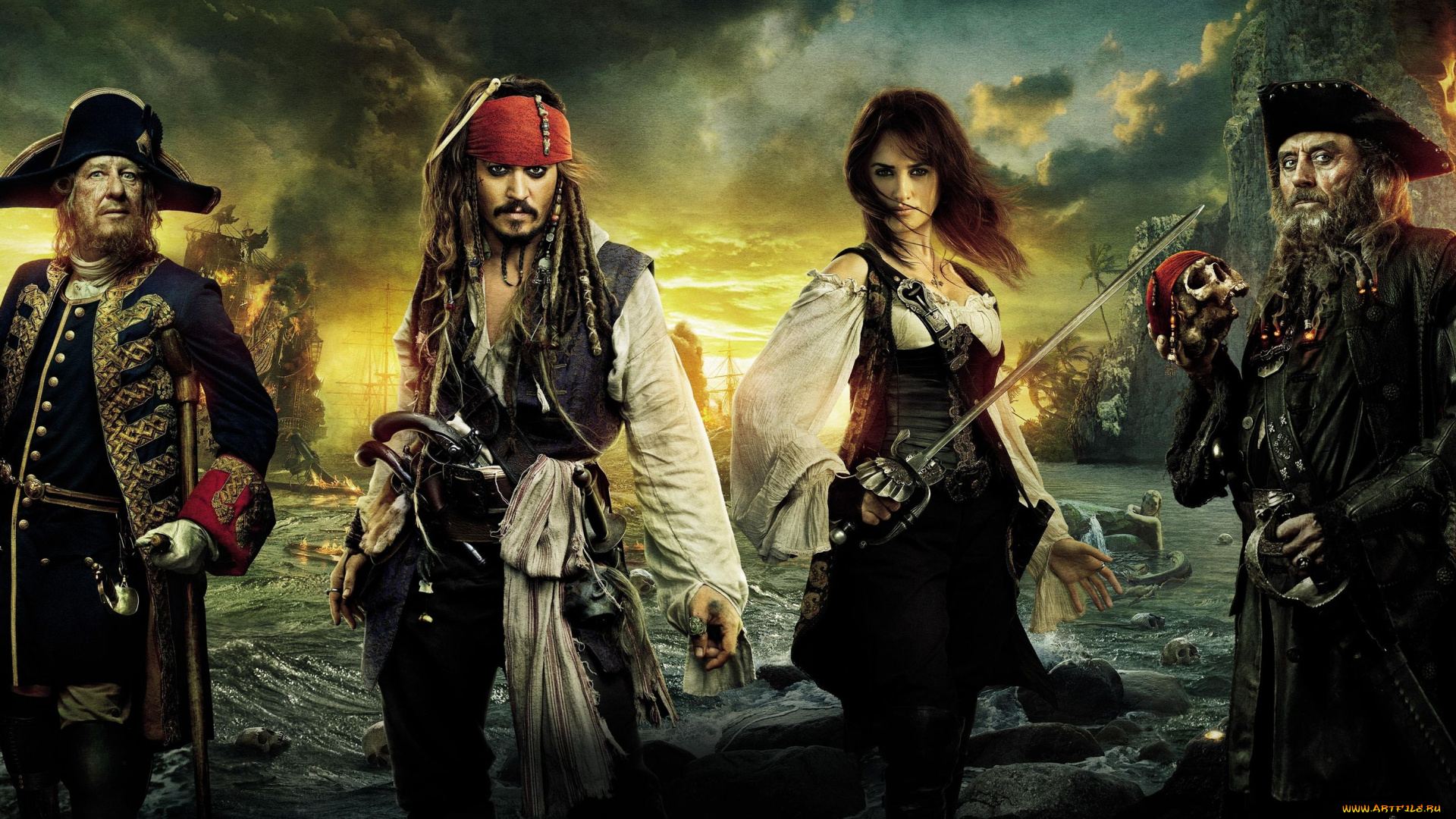 pirates, of, the, caribbean, on, stranger, tides, кино, фильмы, captain, jack, sparrow, angelica, hector, barbossa