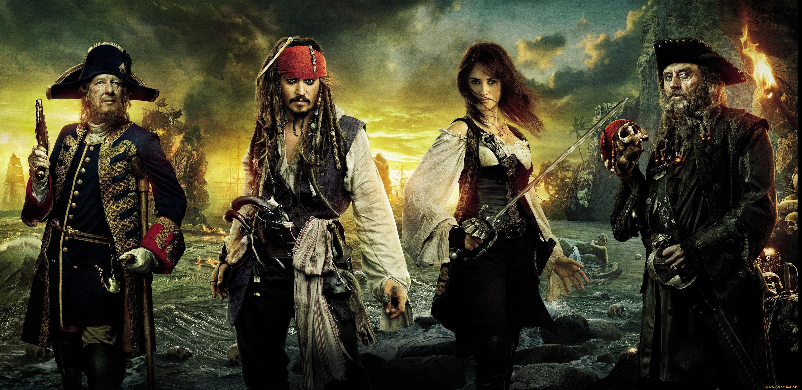 pirates, of, the, caribbean, on, stranger, tides, кино, фильмы, captain, jack, sparrow, angelica, hector, barbossa