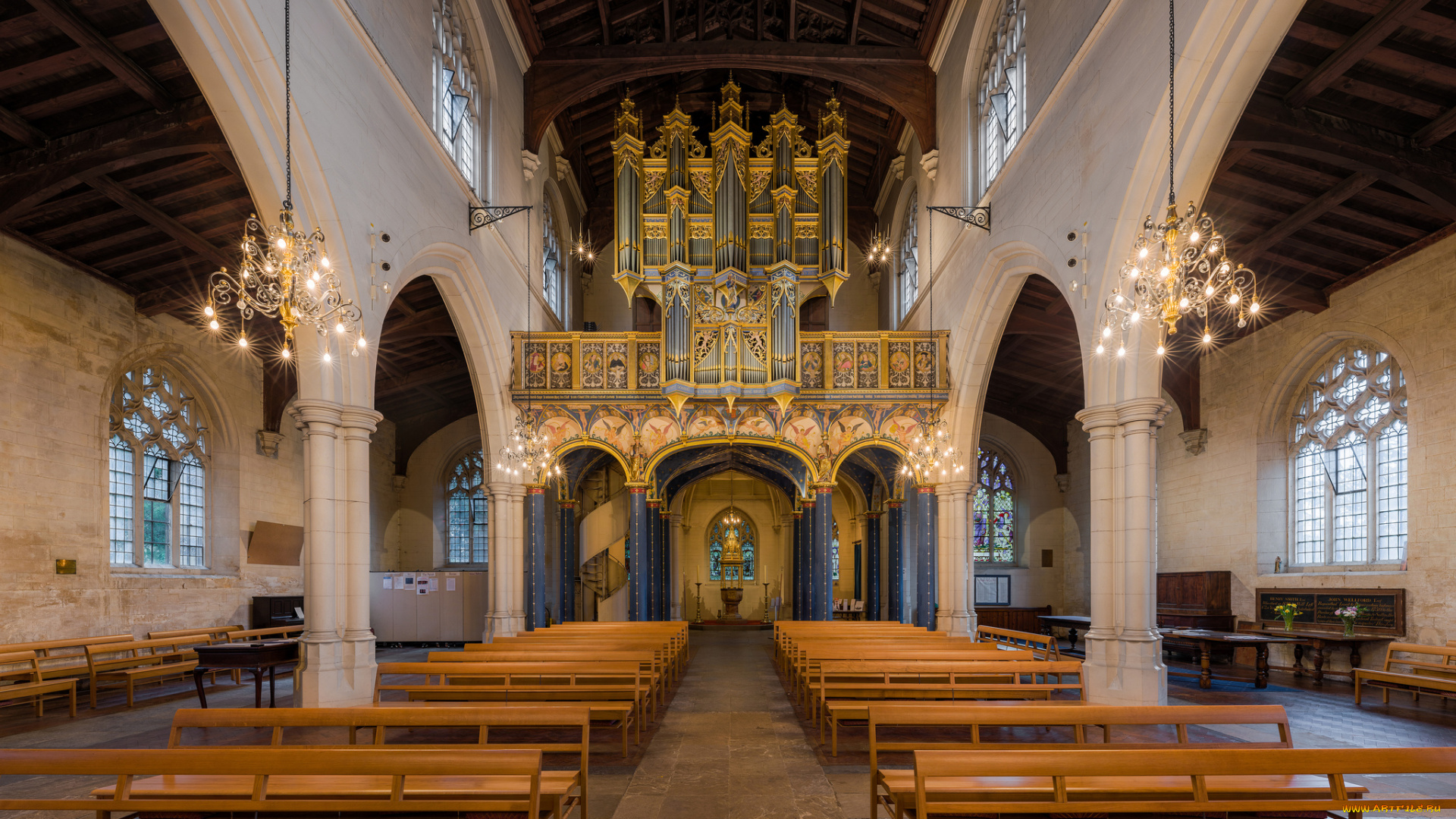 all, saints, church, , carshalton, интерьер, убранство, , роспись, храма, храм, католицизм