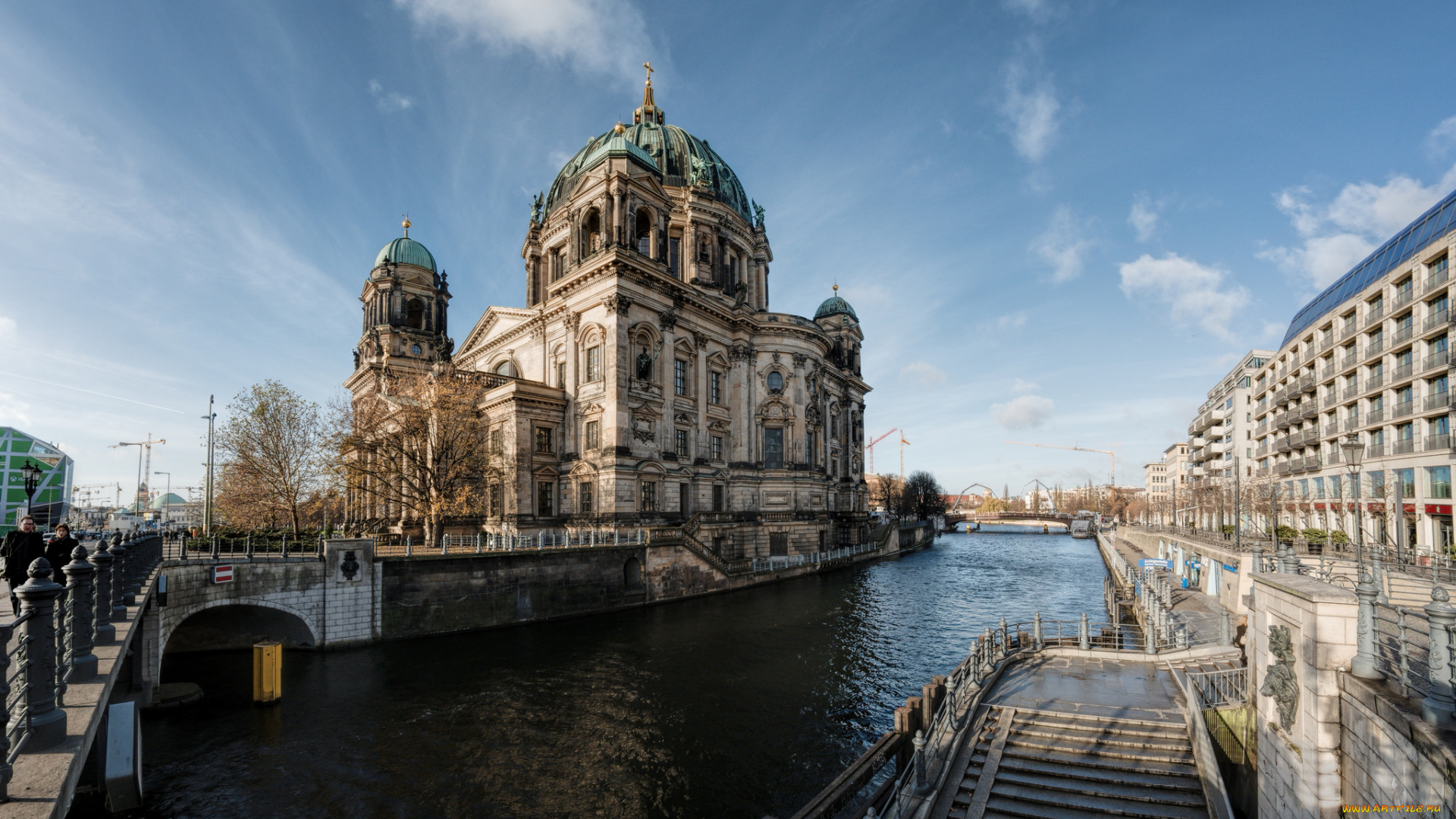 berlin, dom, города, берлин, , германия, храм, река