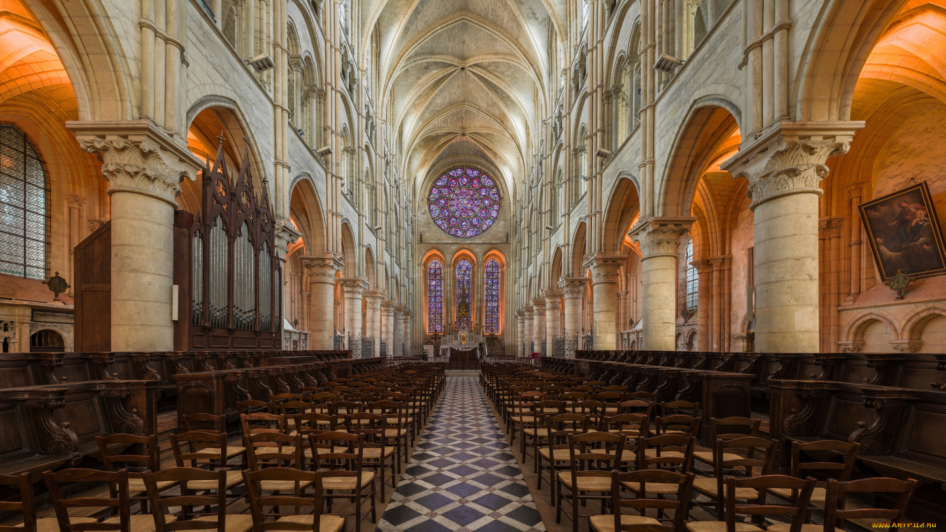 choir, of, laon, cathedral, , france, интерьер, убранство, , роспись, храма, храм, католицизм