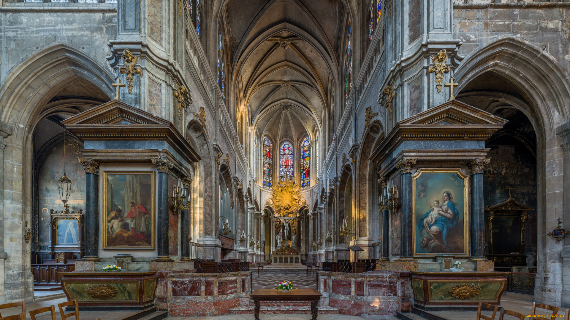 church, of, saint, merri, , paris, , france, интерьер, убранство, , роспись, храма, храм, католицизм