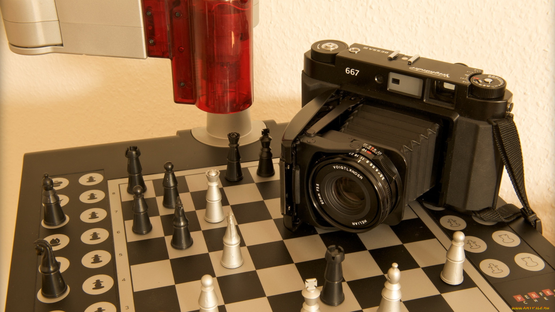 voigtlander, бренды, -, другое, черный, камера, фотоаппарат, лампа, игра, фигуры, доска, шахматы