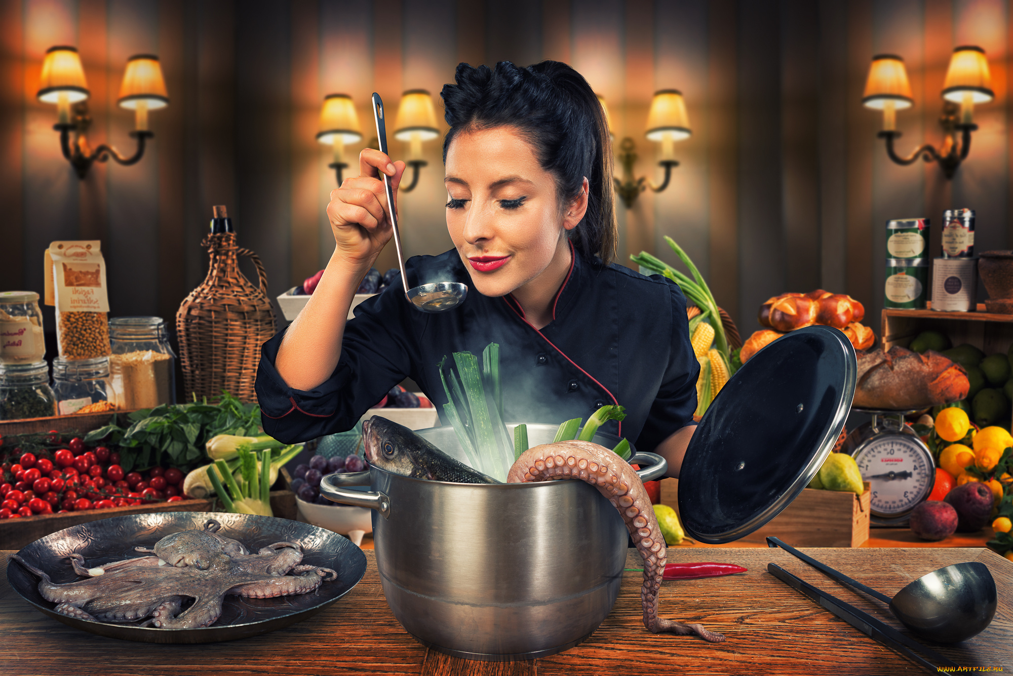 Домашний приготовление еды. Женщина на кухне. Готовка на кухне. Хозяйка с едой. Фотосессия с едой.