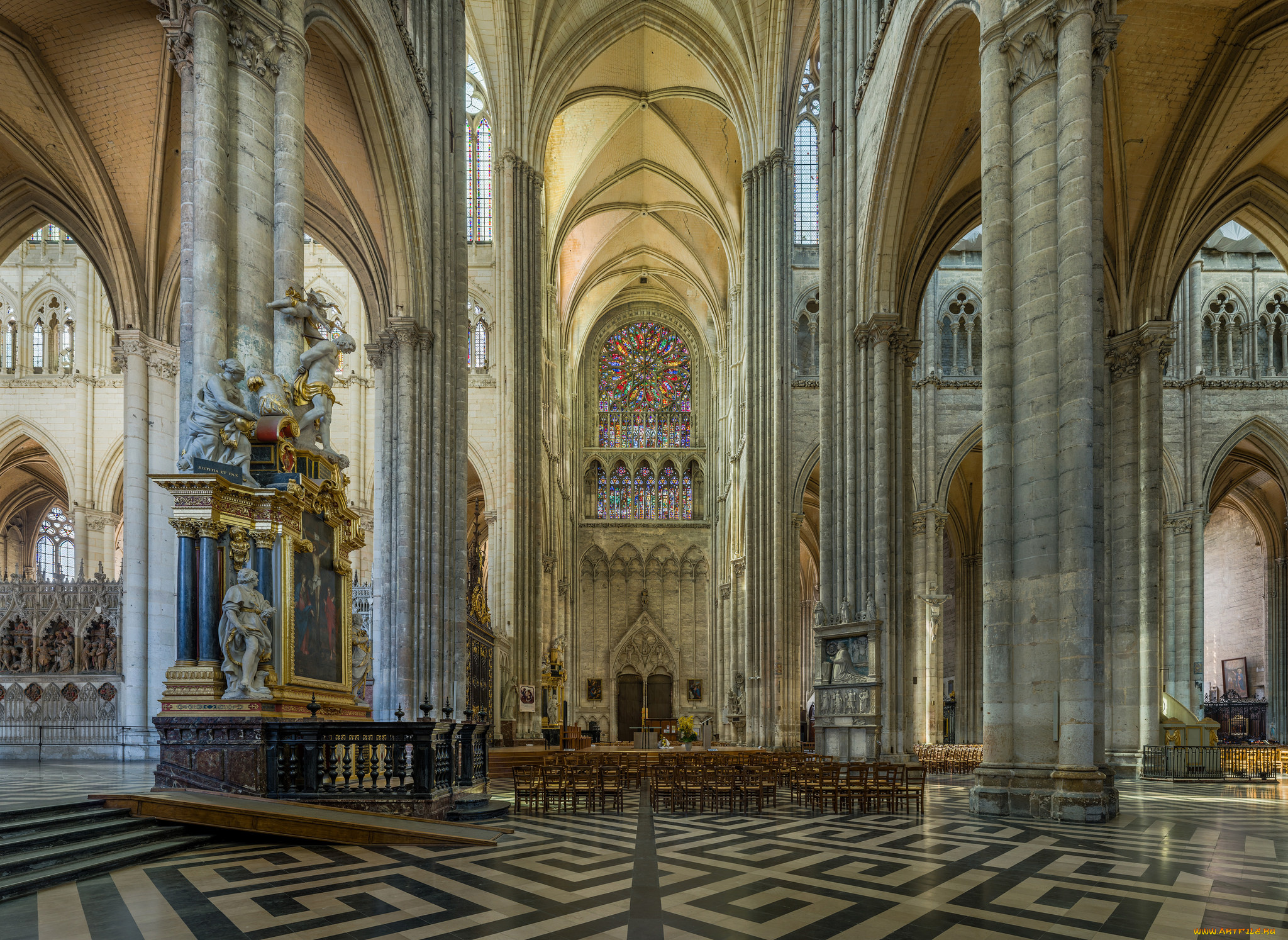 amiens, cathedral, , france, интерьер, убранство, , роспись, храма, храм, католицизм