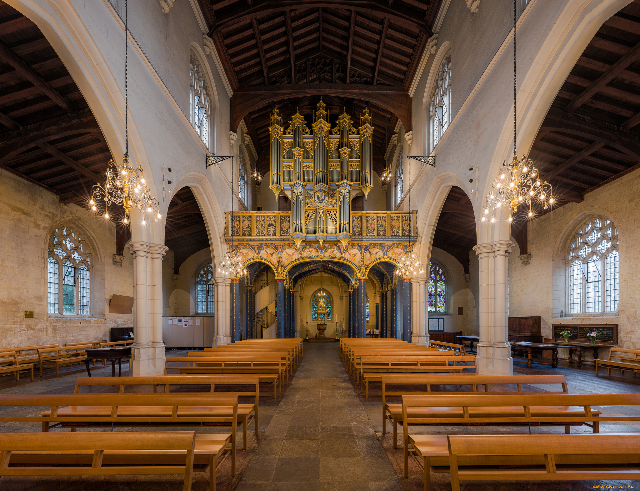 all, saints, church, , carshalton, интерьер, убранство, , роспись, храма, храм, католицизм