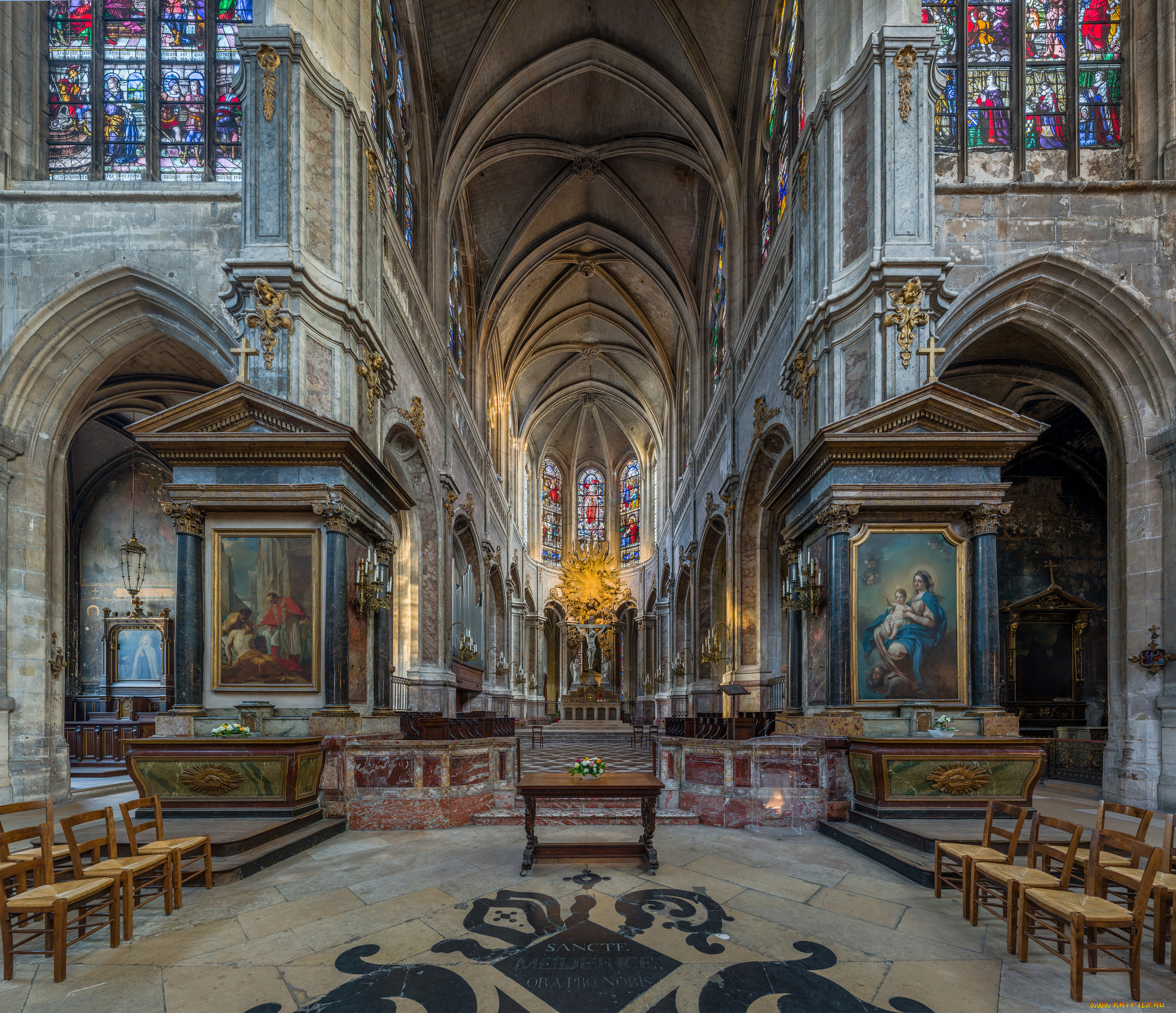 church, of, saint, merri, , paris, , france, интерьер, убранство, , роспись, храма, храм, католицизм