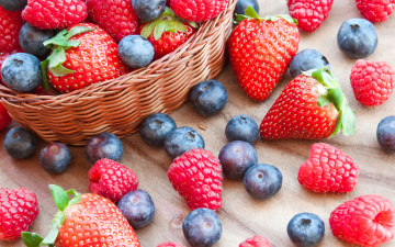 Картинка еда фрукты +ягоды малина ягоды blueberry raspberry корзинка клубника черника strawberry fresh berries весна