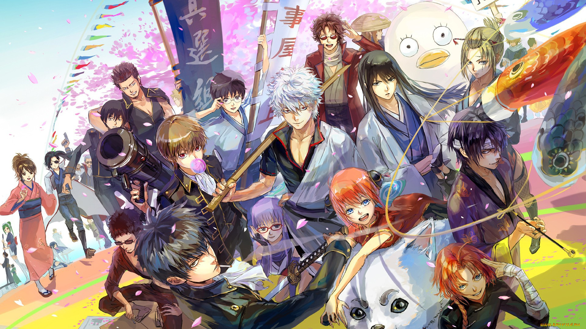 аниме, gintama, japanese, shinobi, anime, shinsengumi, gintoki, manga, alien, assassin, ninja, kunoichi, kimono, samurai, dog