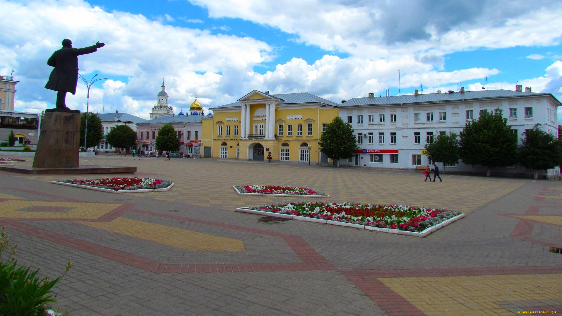 города, -, исторические, , архитектурные, памятники, липецкая, елец, ленин, памятник, площадь